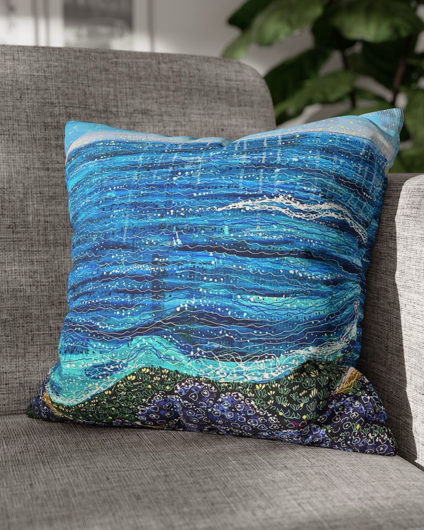 California Tides Faux Suede Pillowcase