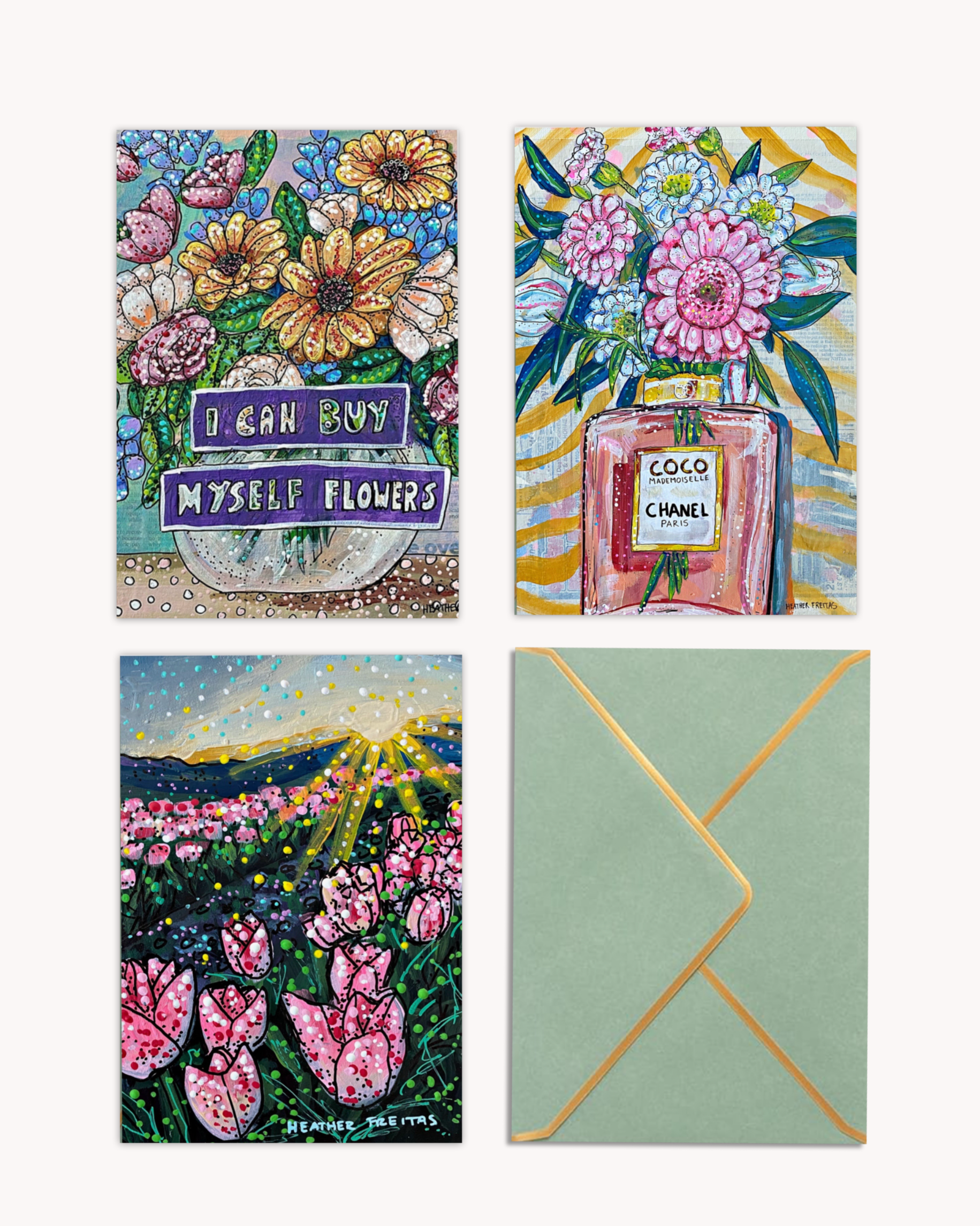 I Can Buy Myself Flowers - Limited Edition Fine Art Greeting Card 9 pack