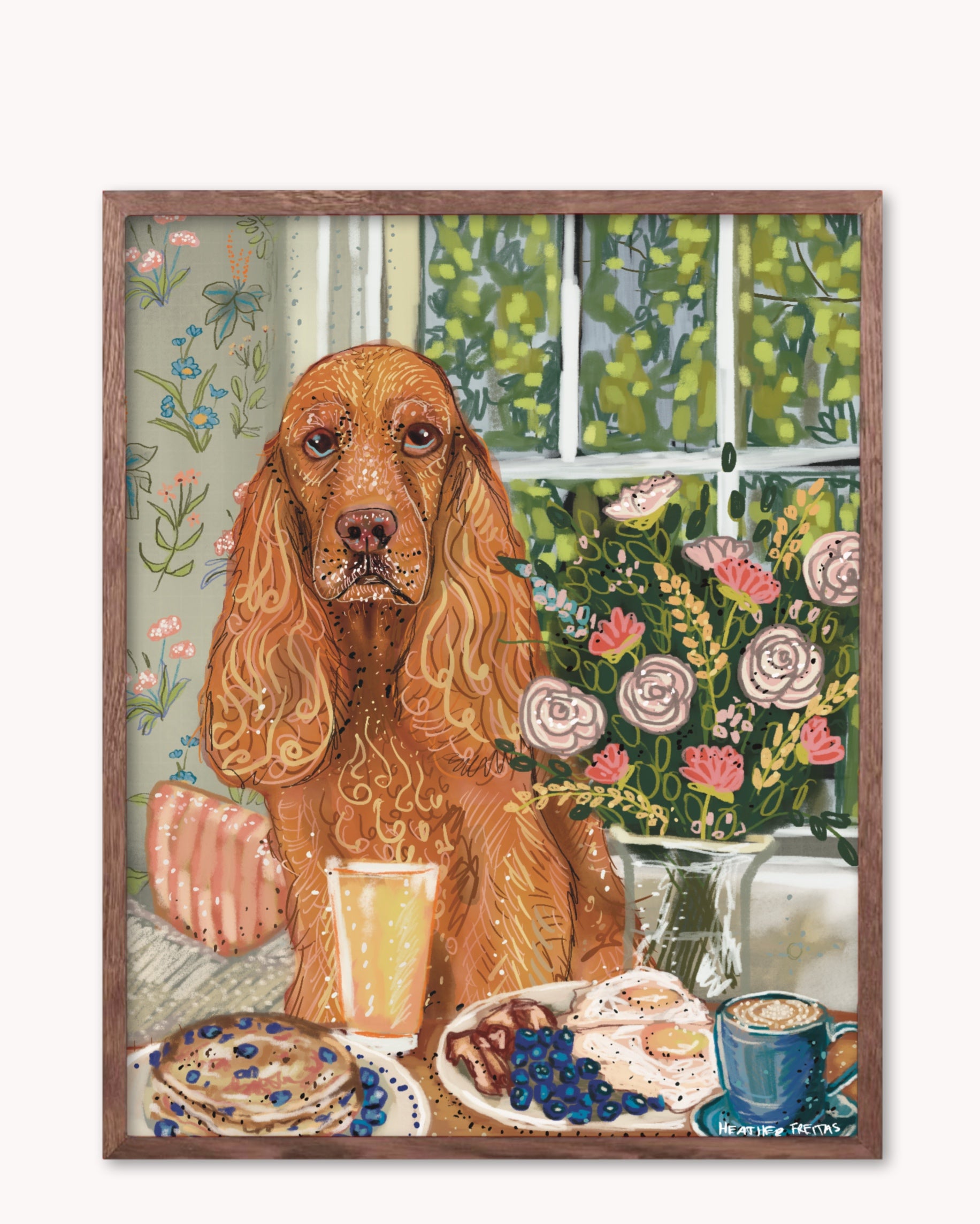 Build Your Own Dining Dog Art Print - Cocker Spaniel