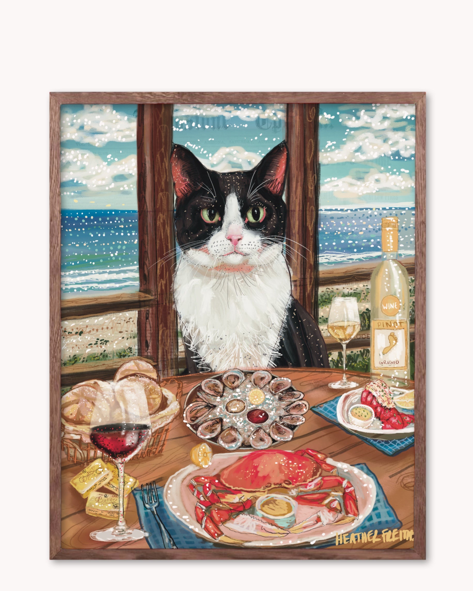 Build Your Own Fancy Feast Cat Art Print - Tuxedo