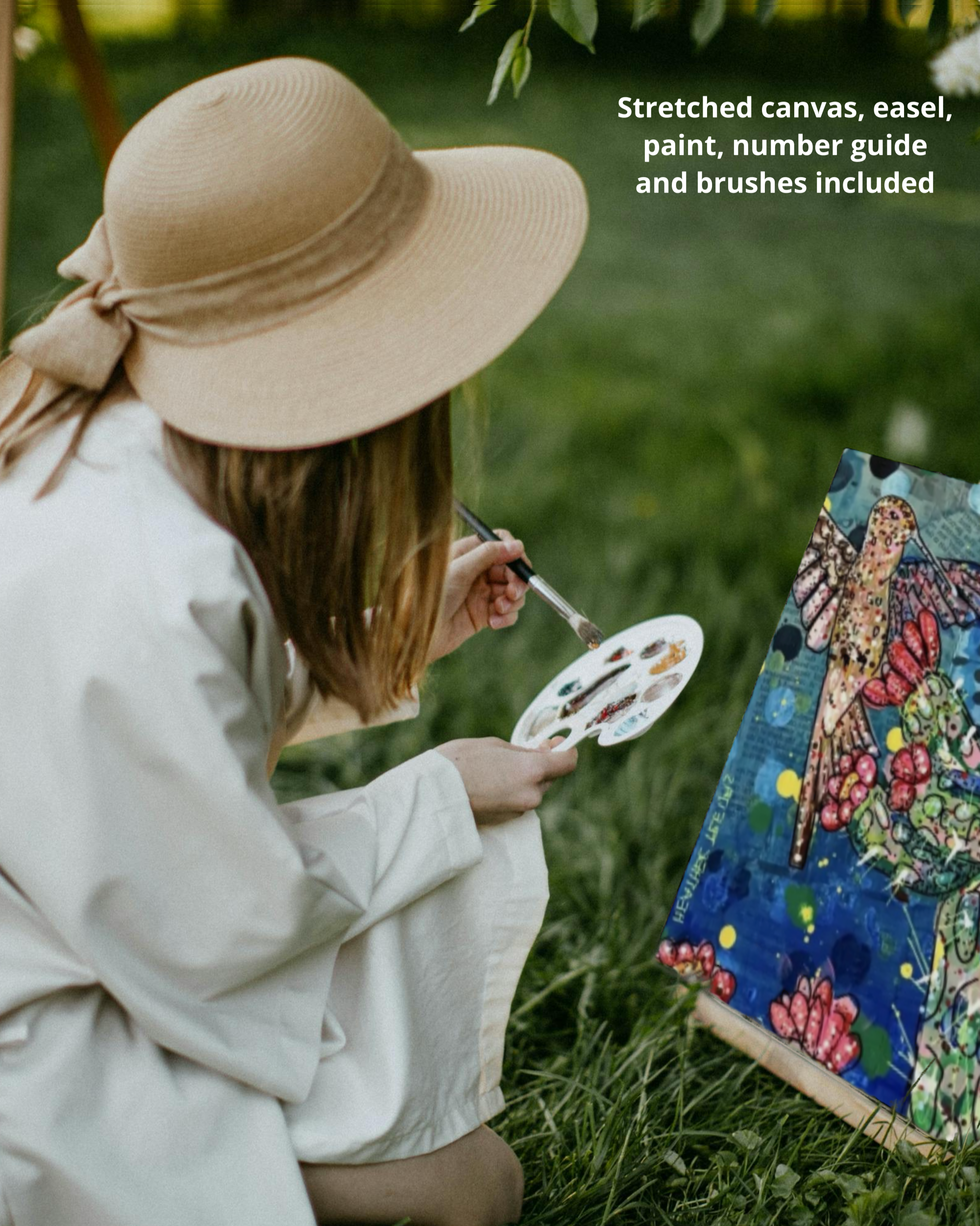 Twilight Blooms - Paint by Numbers Kit for Adults with Stand