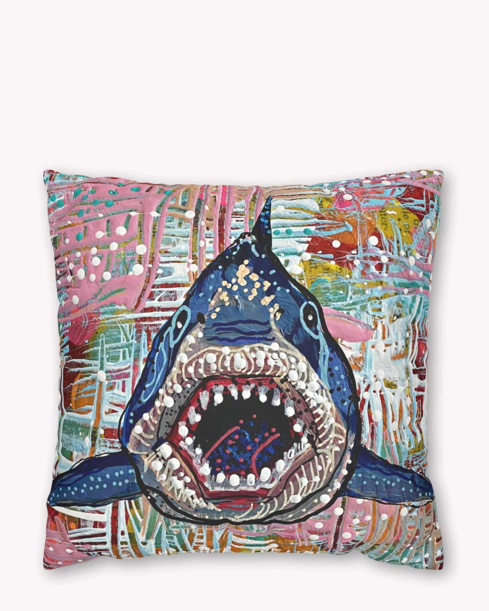 Pastel Great White Faux Suede Pillow