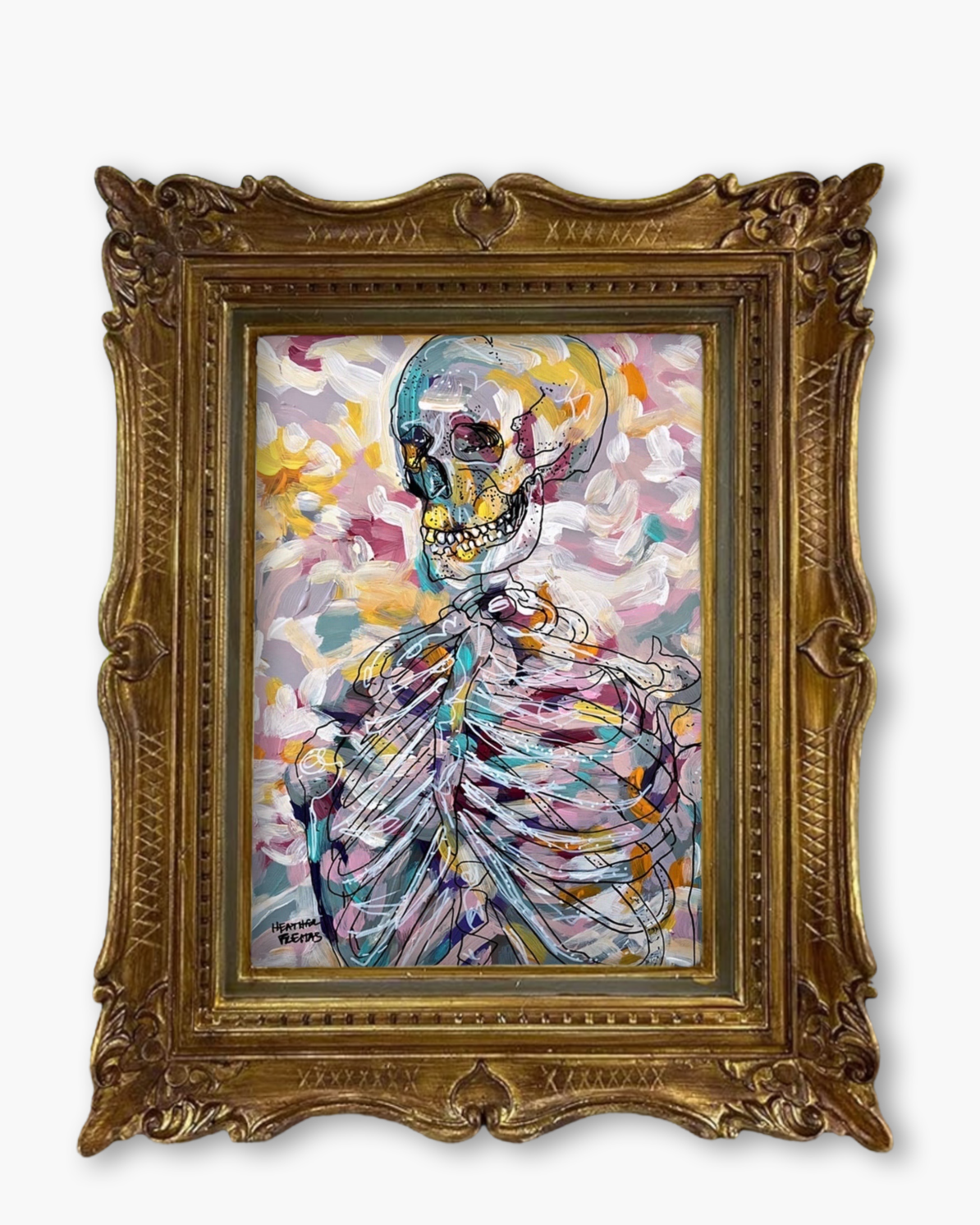 Pastel Skeleton Fine Art Magnet ( Large )