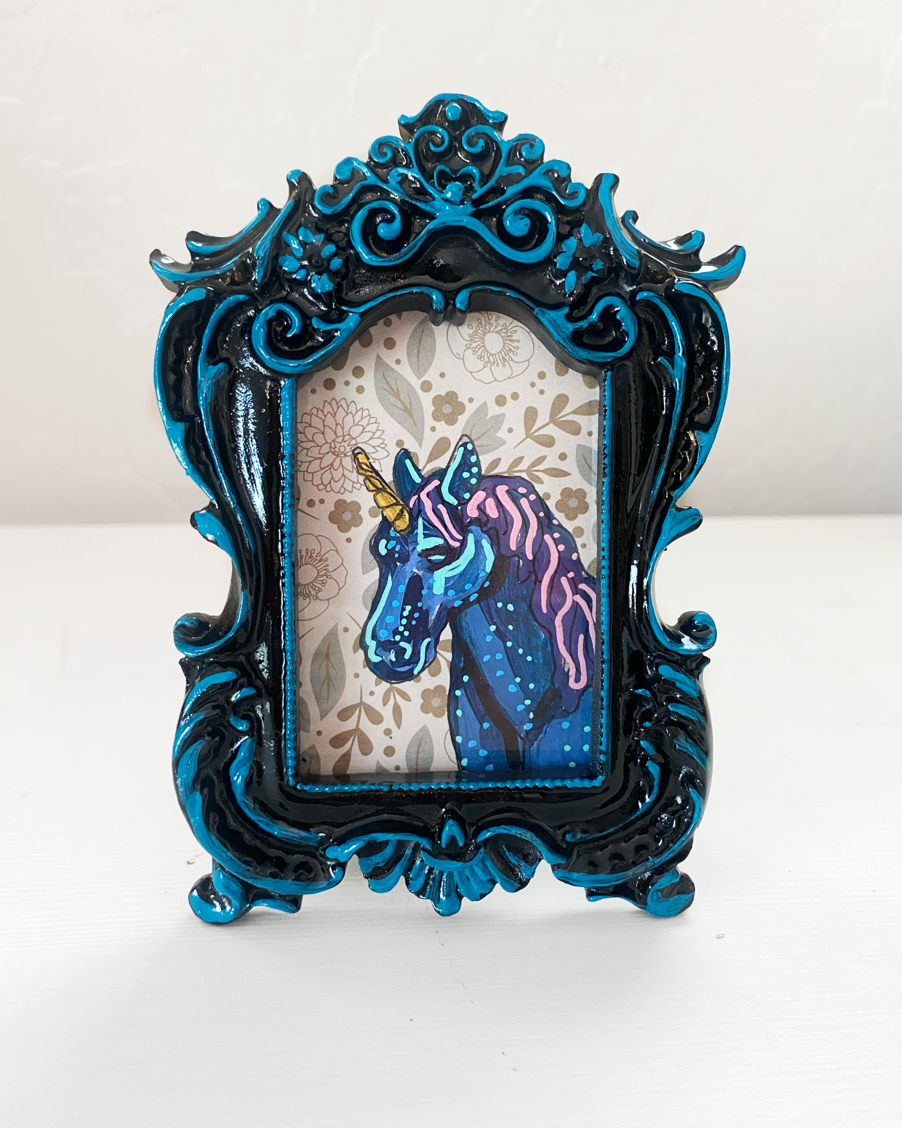 Black Unicorn ( Mini Original Painting )