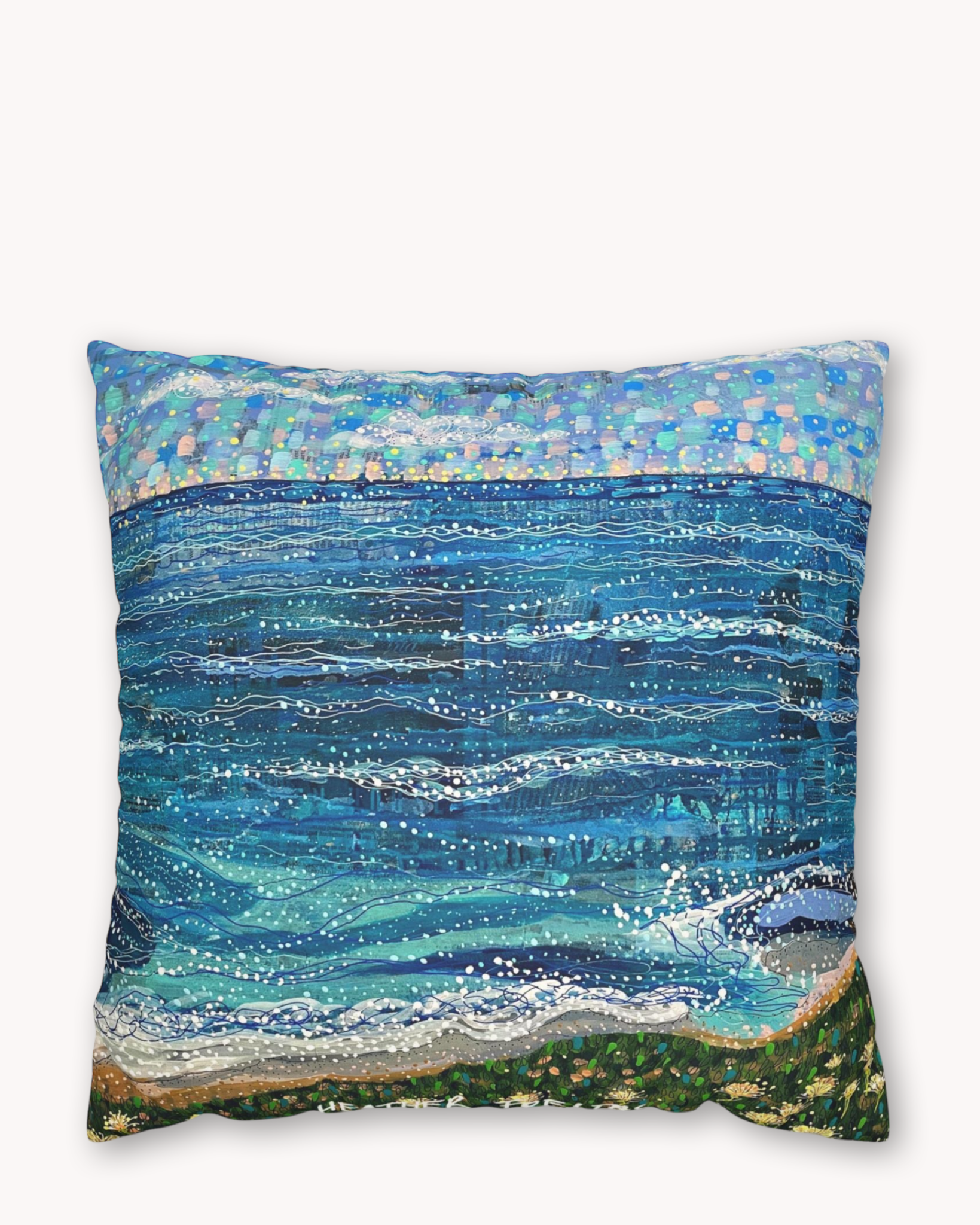 Coastal Currents Faux Suede Pillow