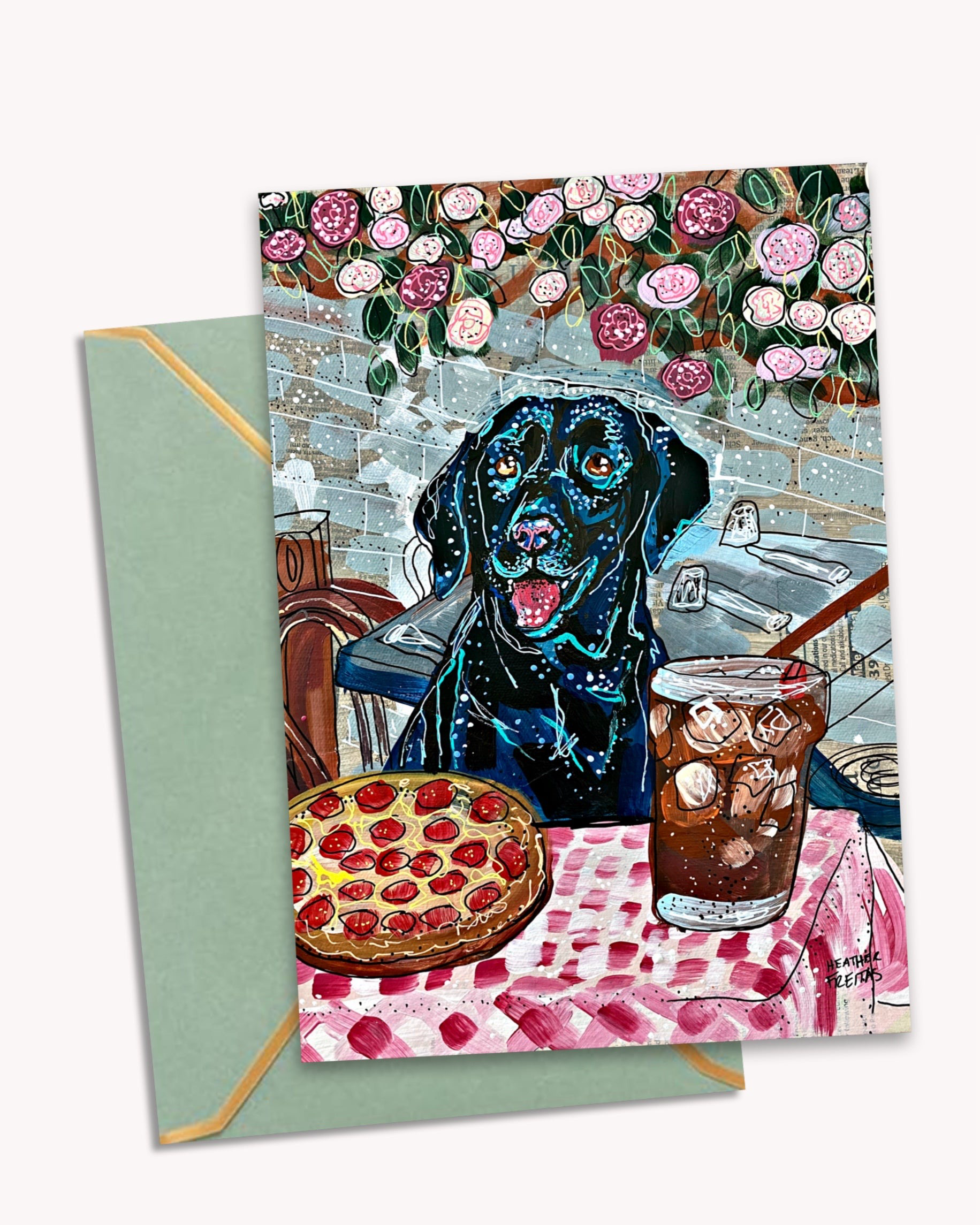 Dining Dogs - Limited Edition Fine Art Greeting Card 9 pack