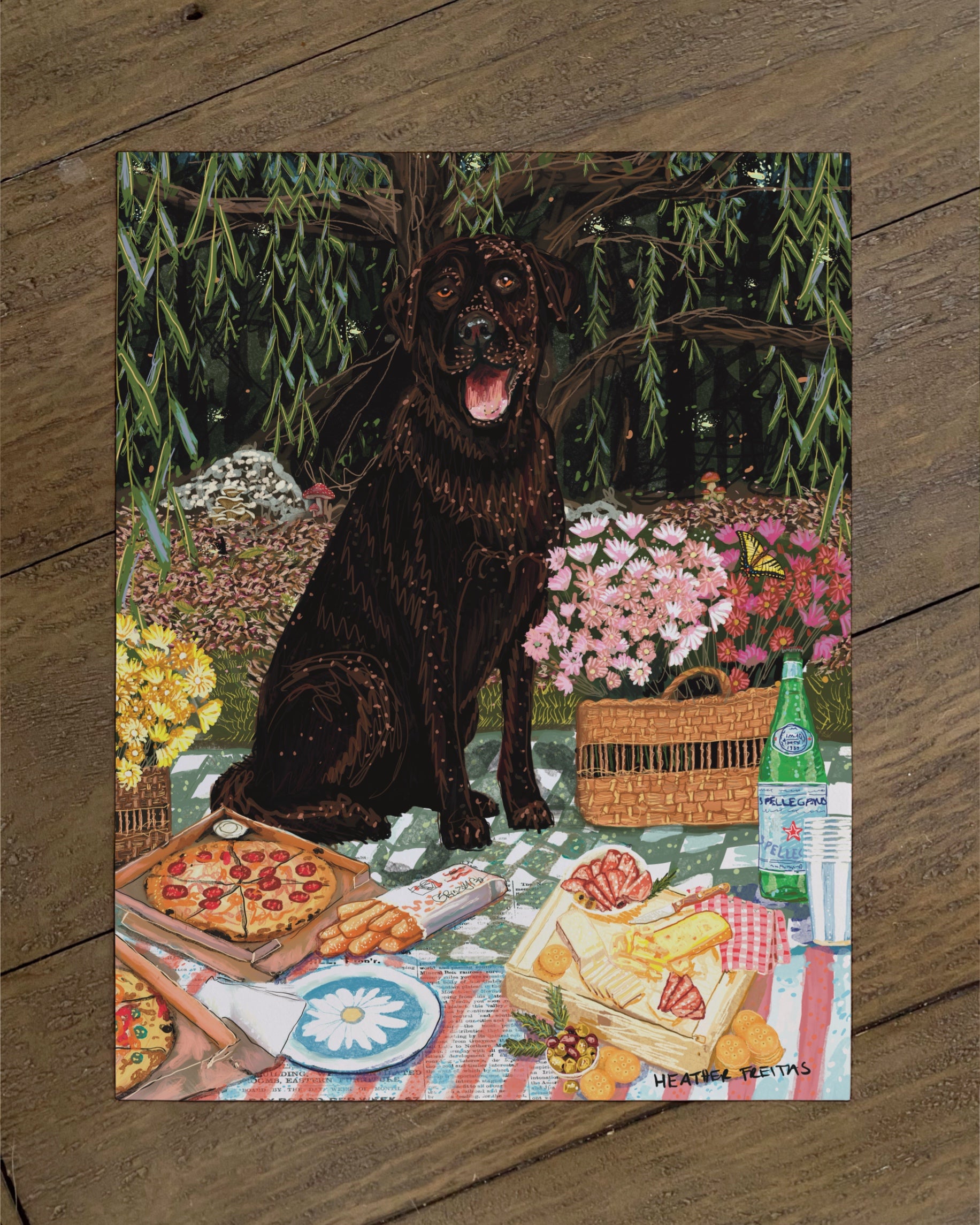 Build Your Own Dining Dog Art Print - Labrador