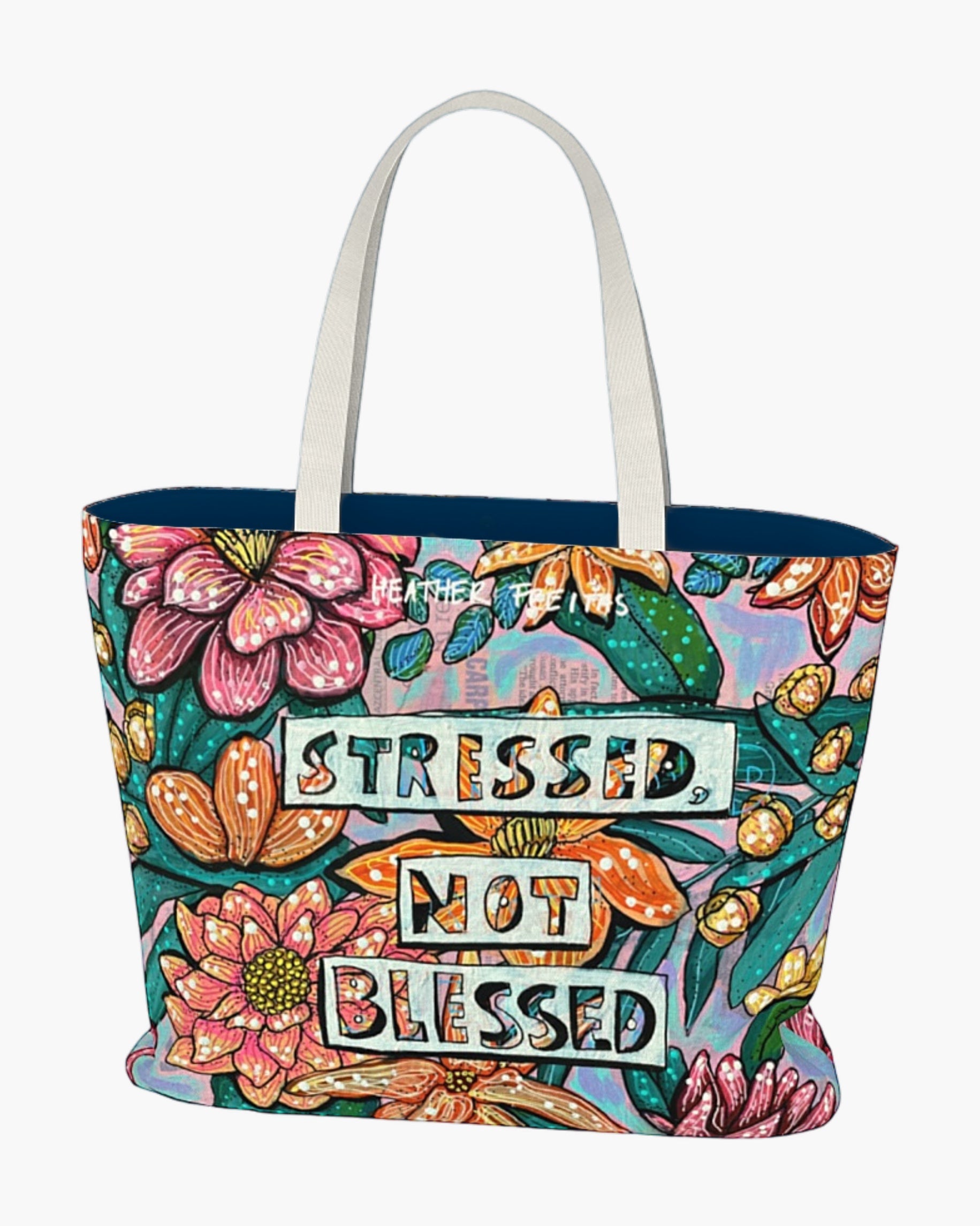 Stressed, Not Blessed Oversized Tote