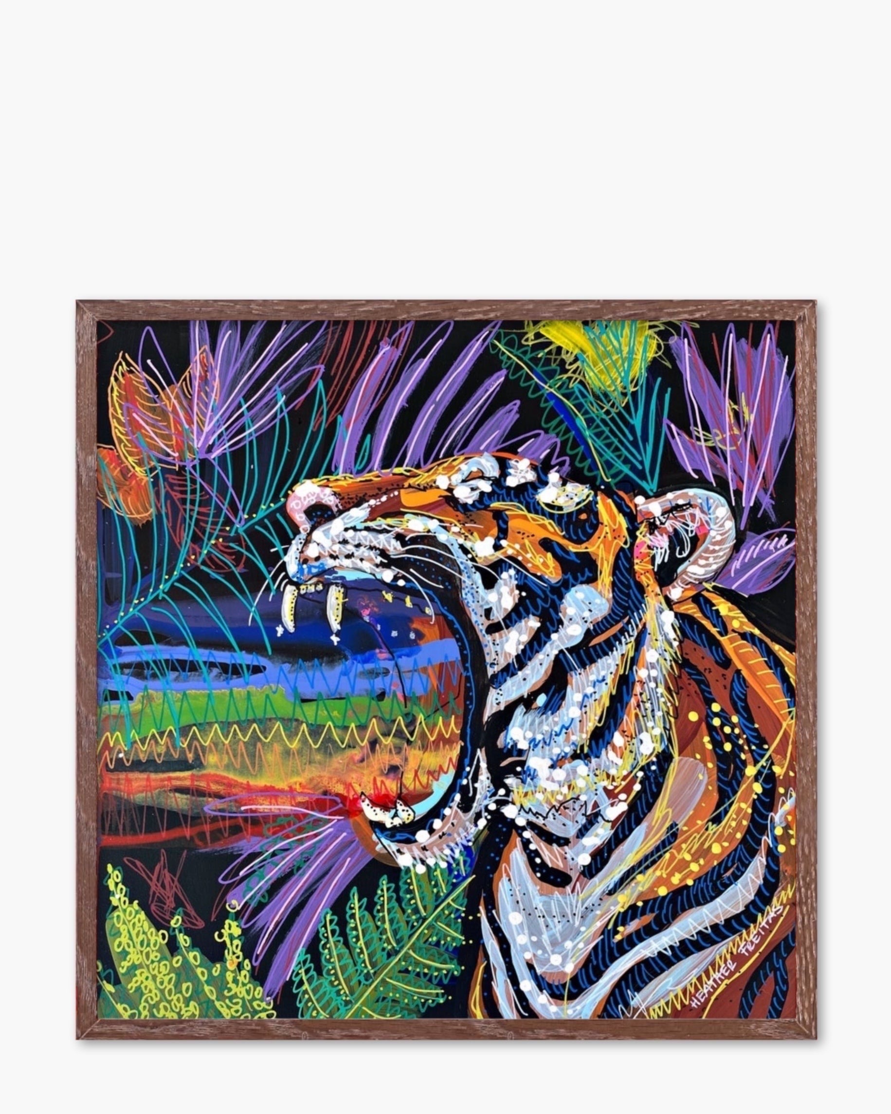 Rainbow Tides Tiger - Limited Edition Signed Paper Printt