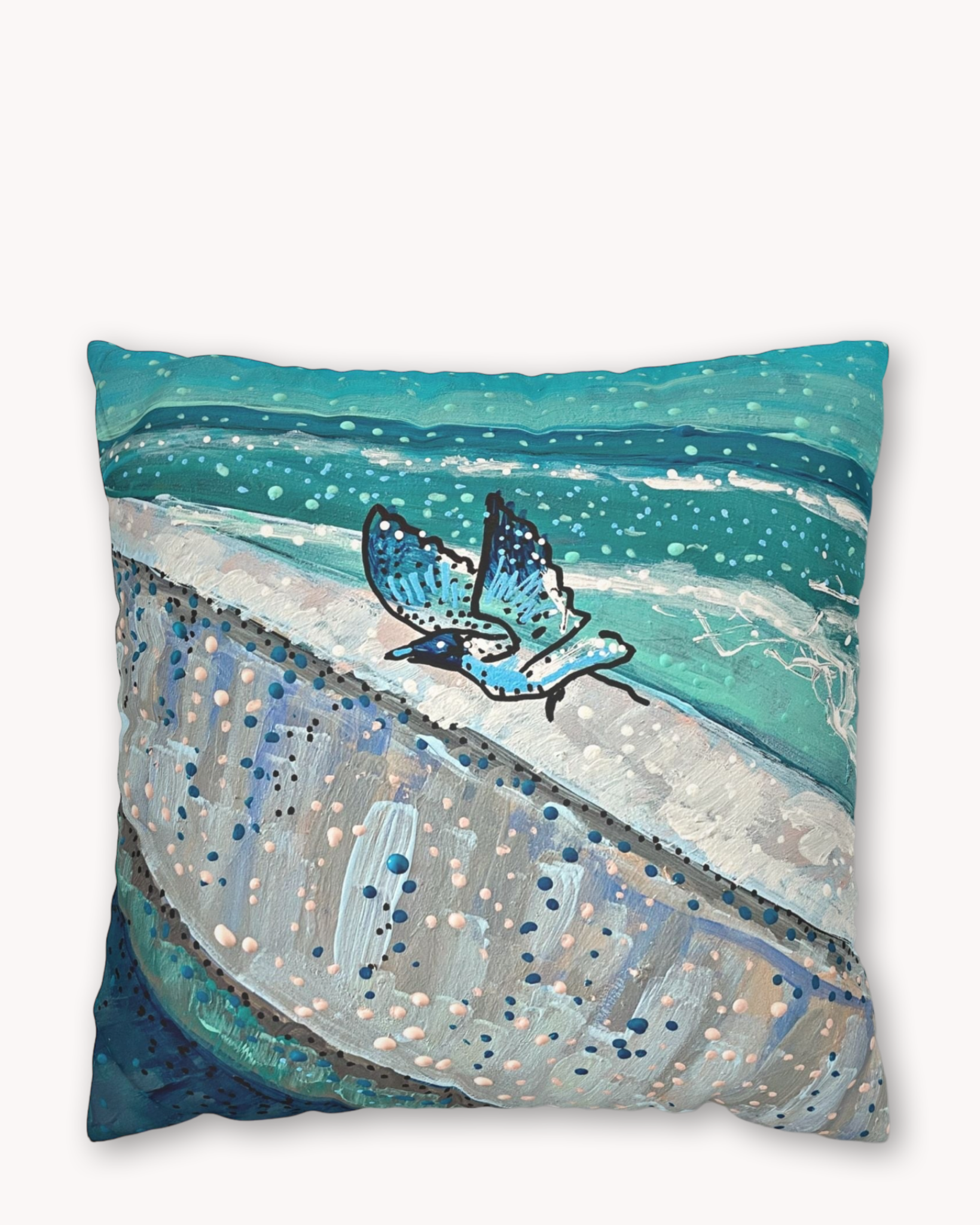 Ocean Breeze Faux Suede Pillow