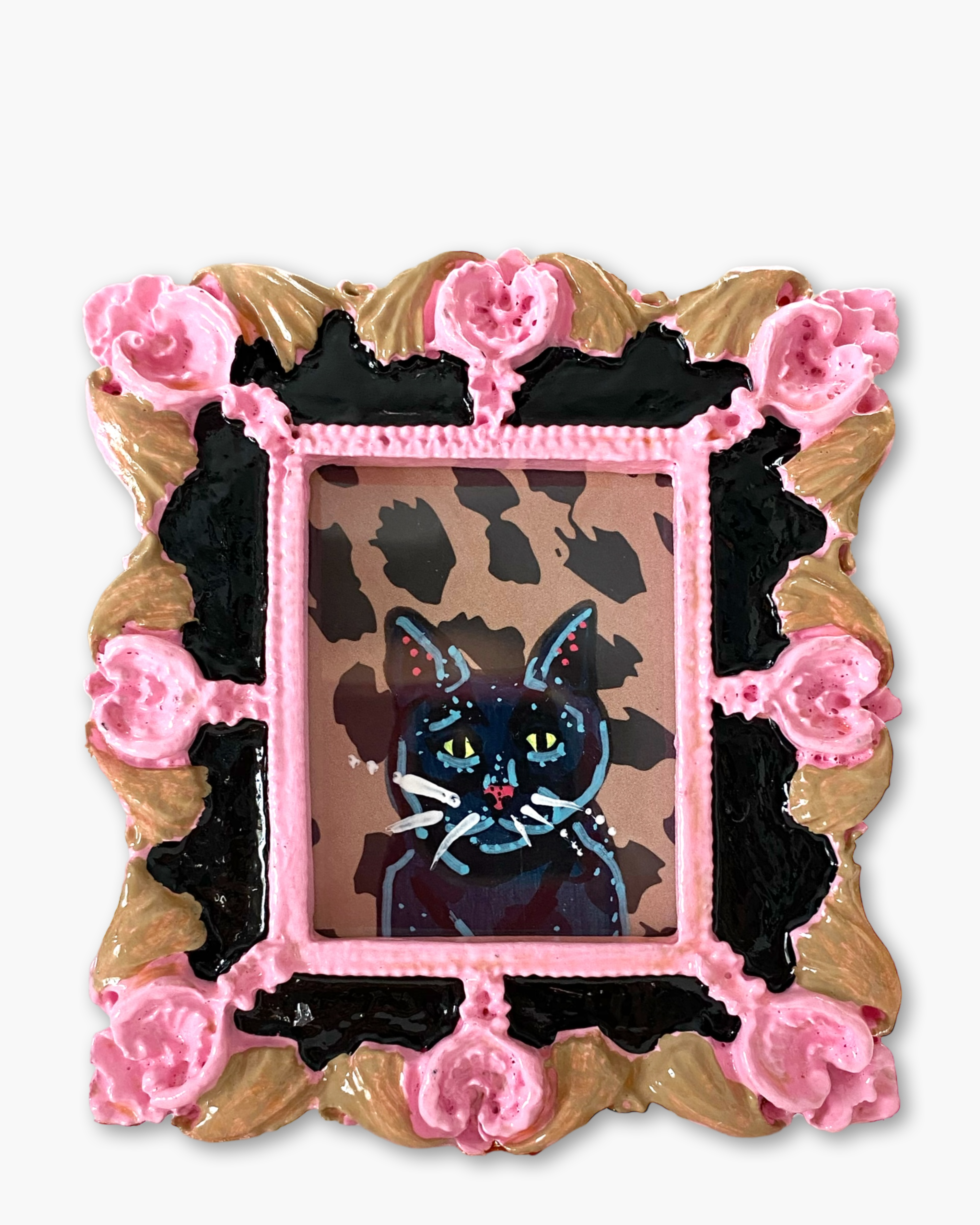 Wild Black Cat ( Mini Original Painting )