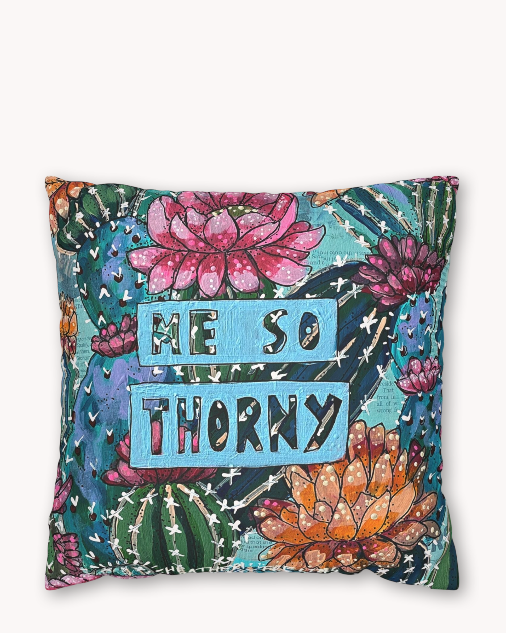 Me So Thorny Faux Suede Pillow