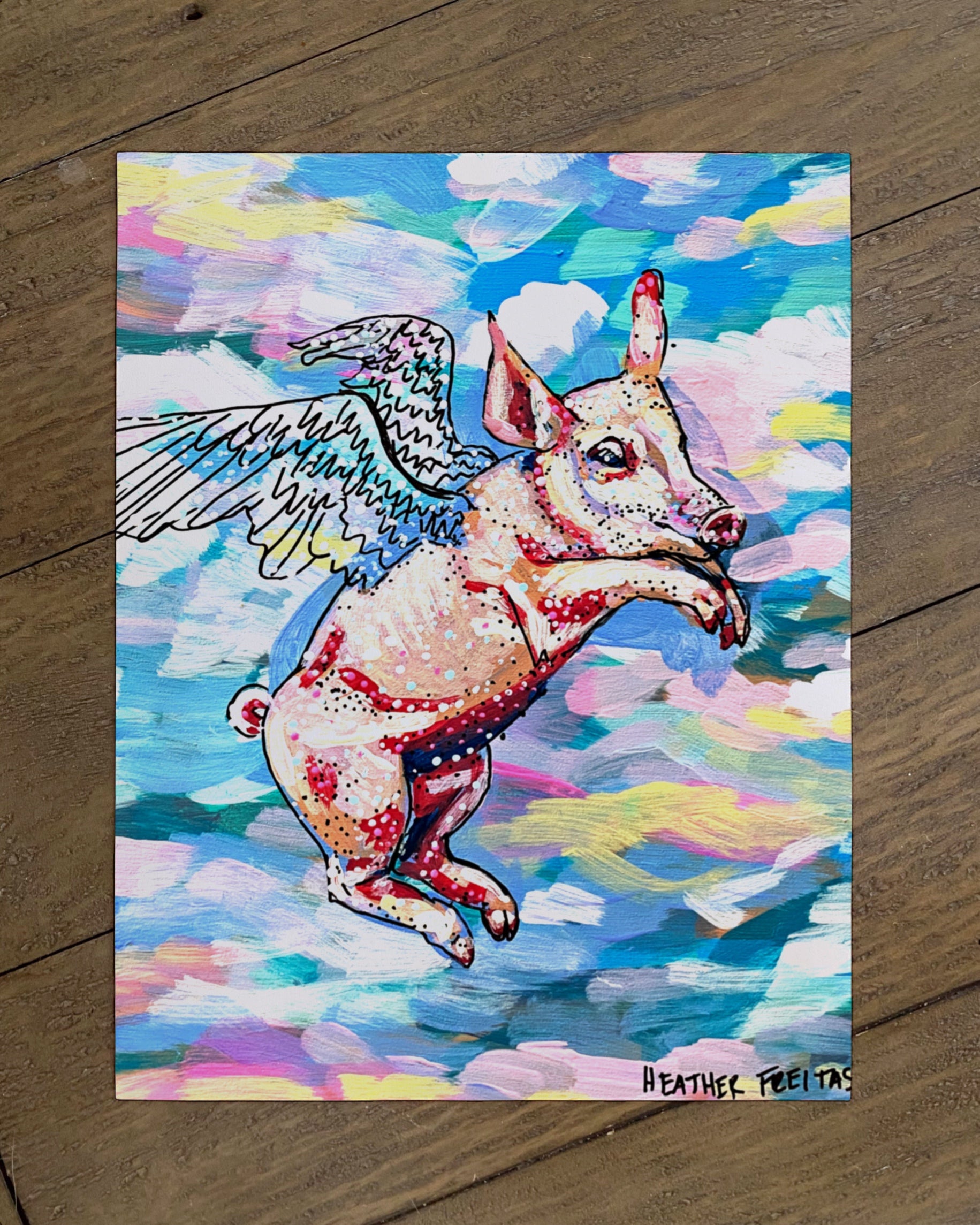 Pastel Flying Pig - Limited Edition Print