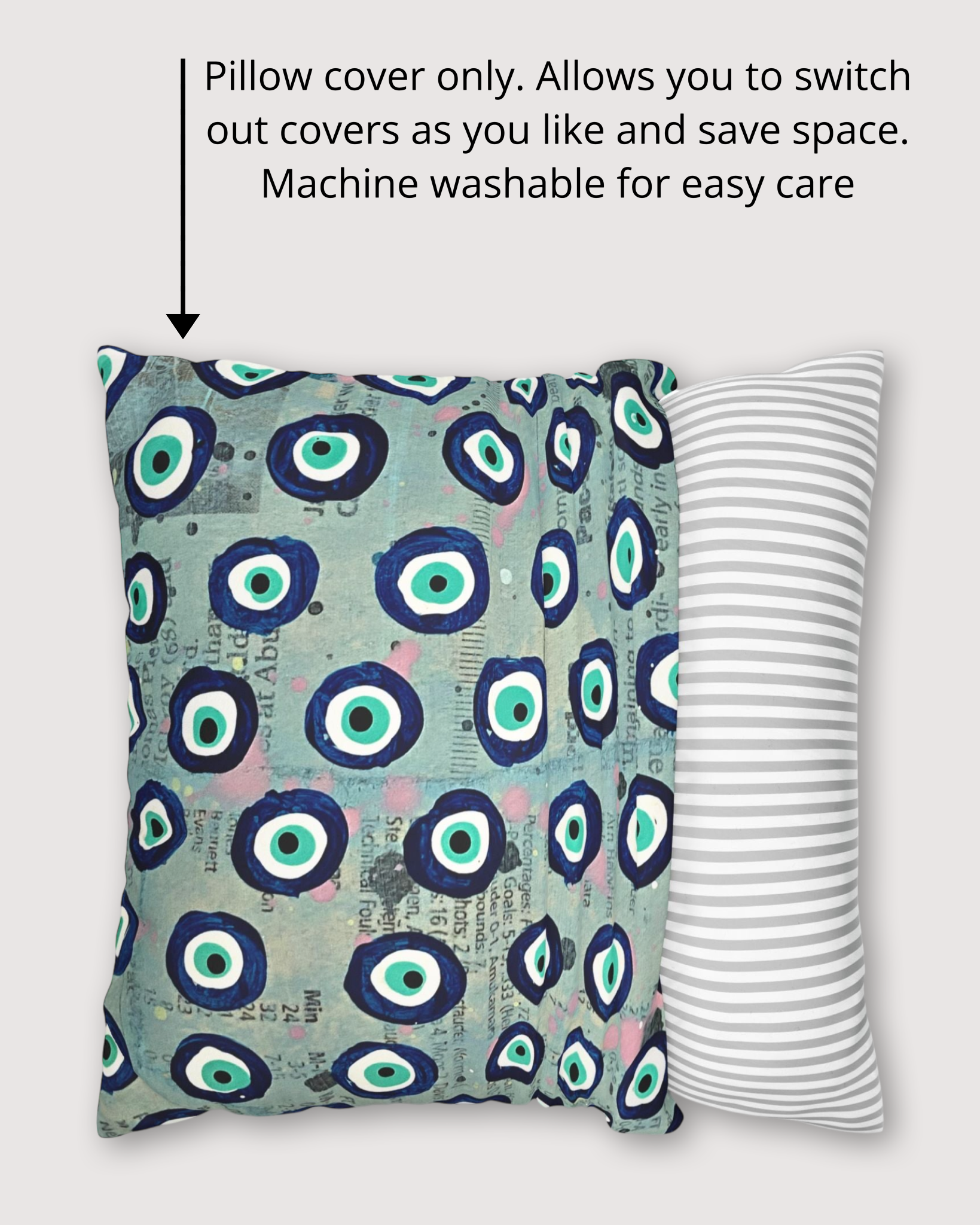 Evil Eye Blues Faux Suede Pillowcase