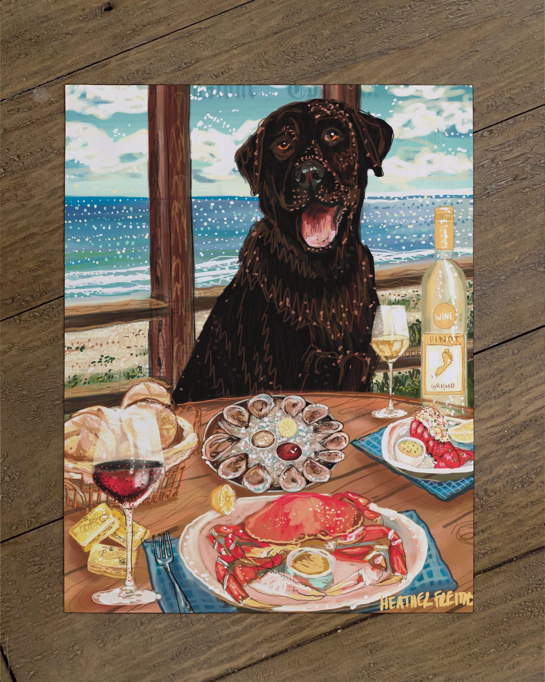 Build Your Own Dining Dog Art Print - Labrador