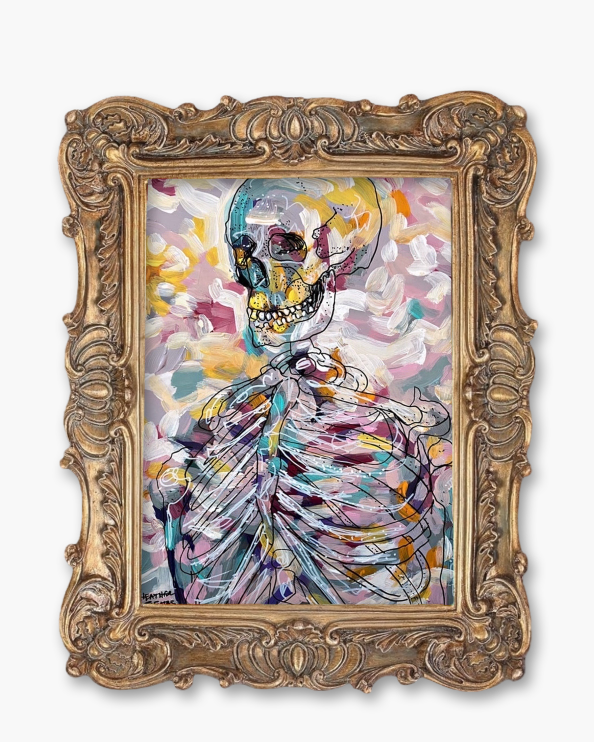 Pastel Skeleton Fine Art Magnet ( Large )