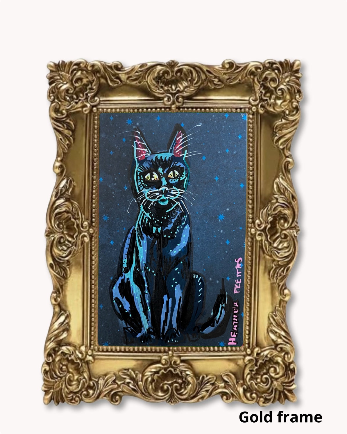 Moody Black Cat ( Original Painting )