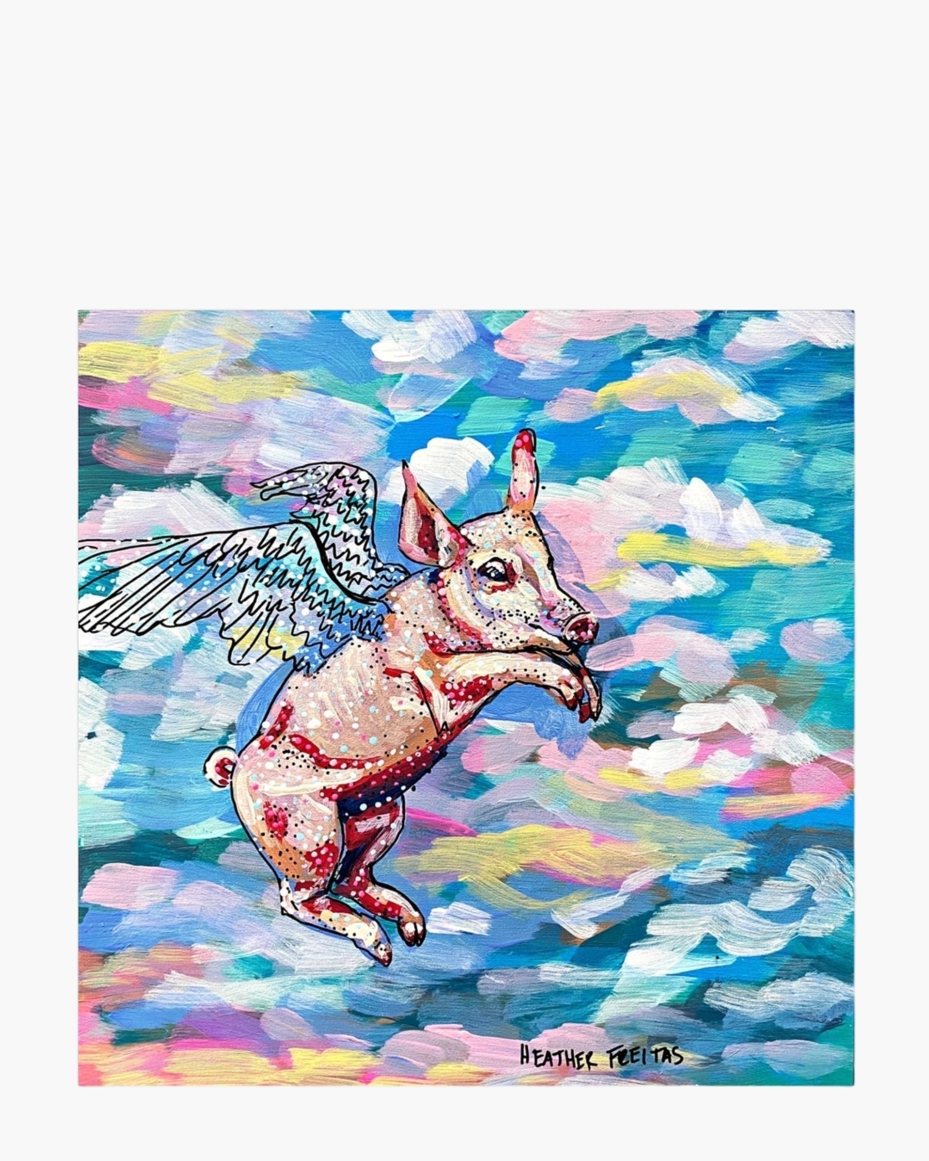 Twilight Flying Pig - Limited Edition Signed Paper Printt