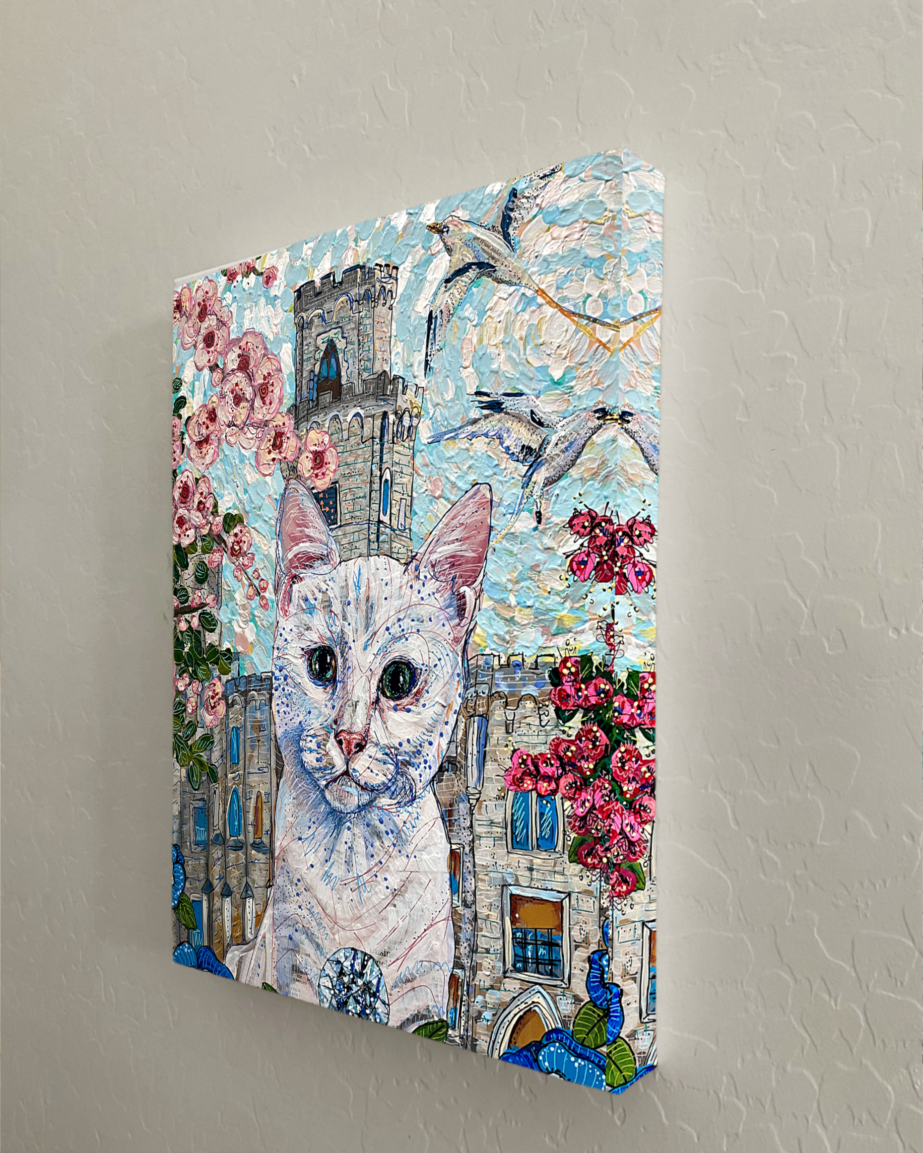 Blossom Castle Cat - Limited Edition Print