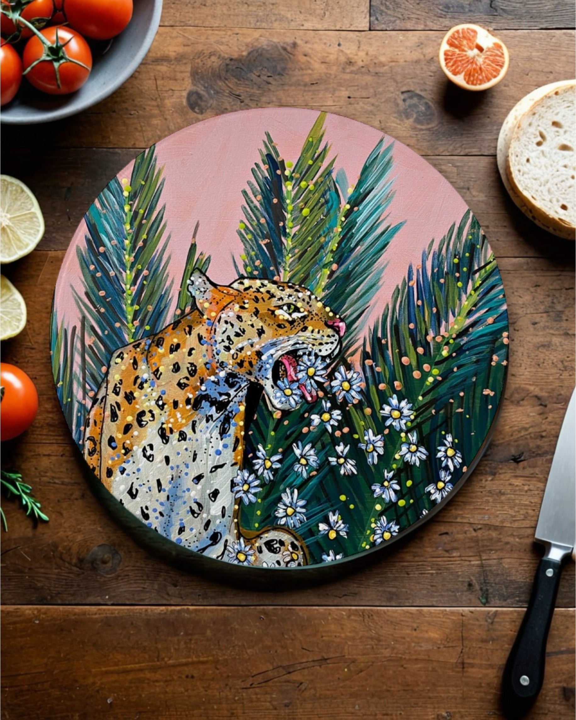 Jaguar Daisy Glass Chopping Board