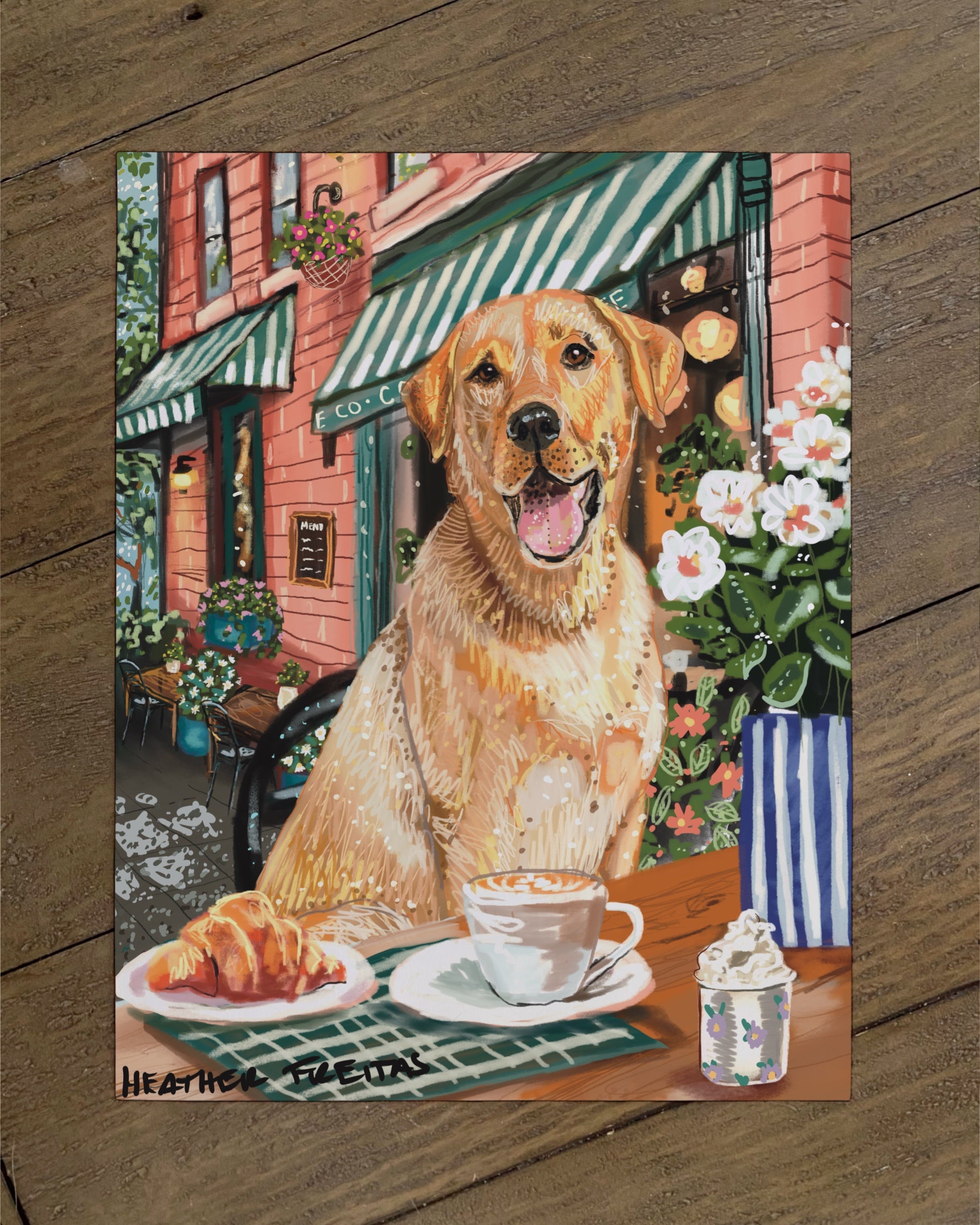 Build Your Own Dining Dog Art Print - Labrador