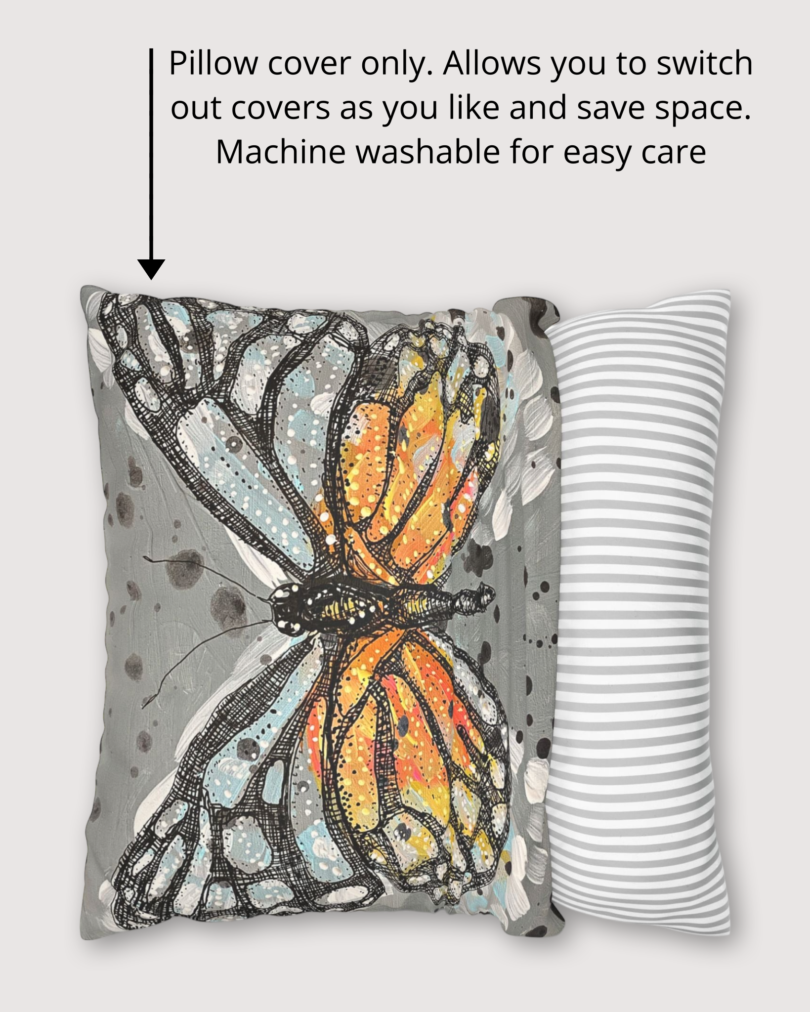 Diamond Monarch Faux Suede Pillowcase