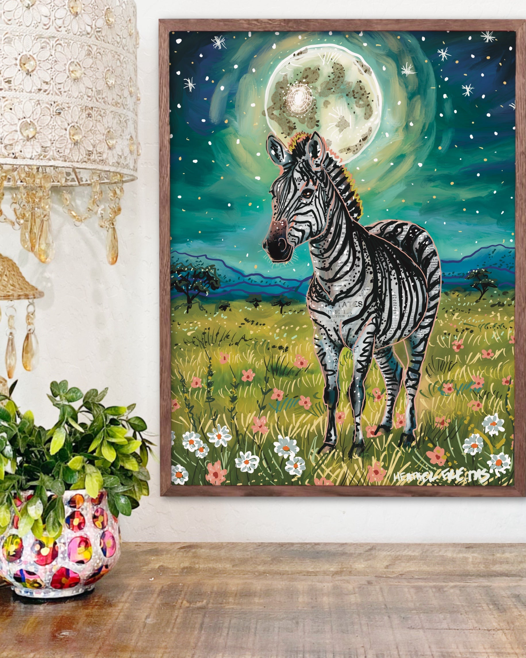 Floral Zebra - Limited Edition Print