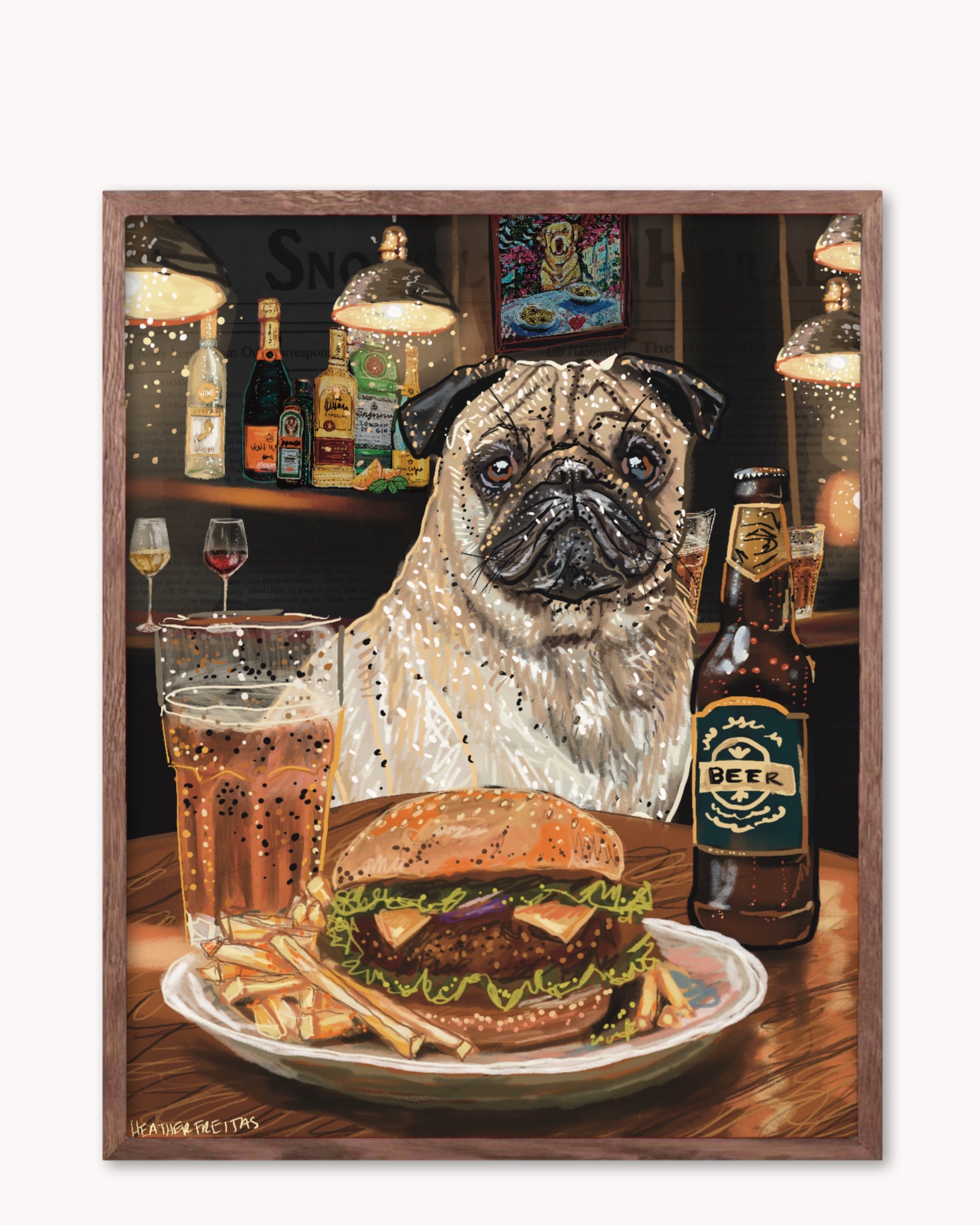 Build Your Own Ding Dog Art Print - Pug