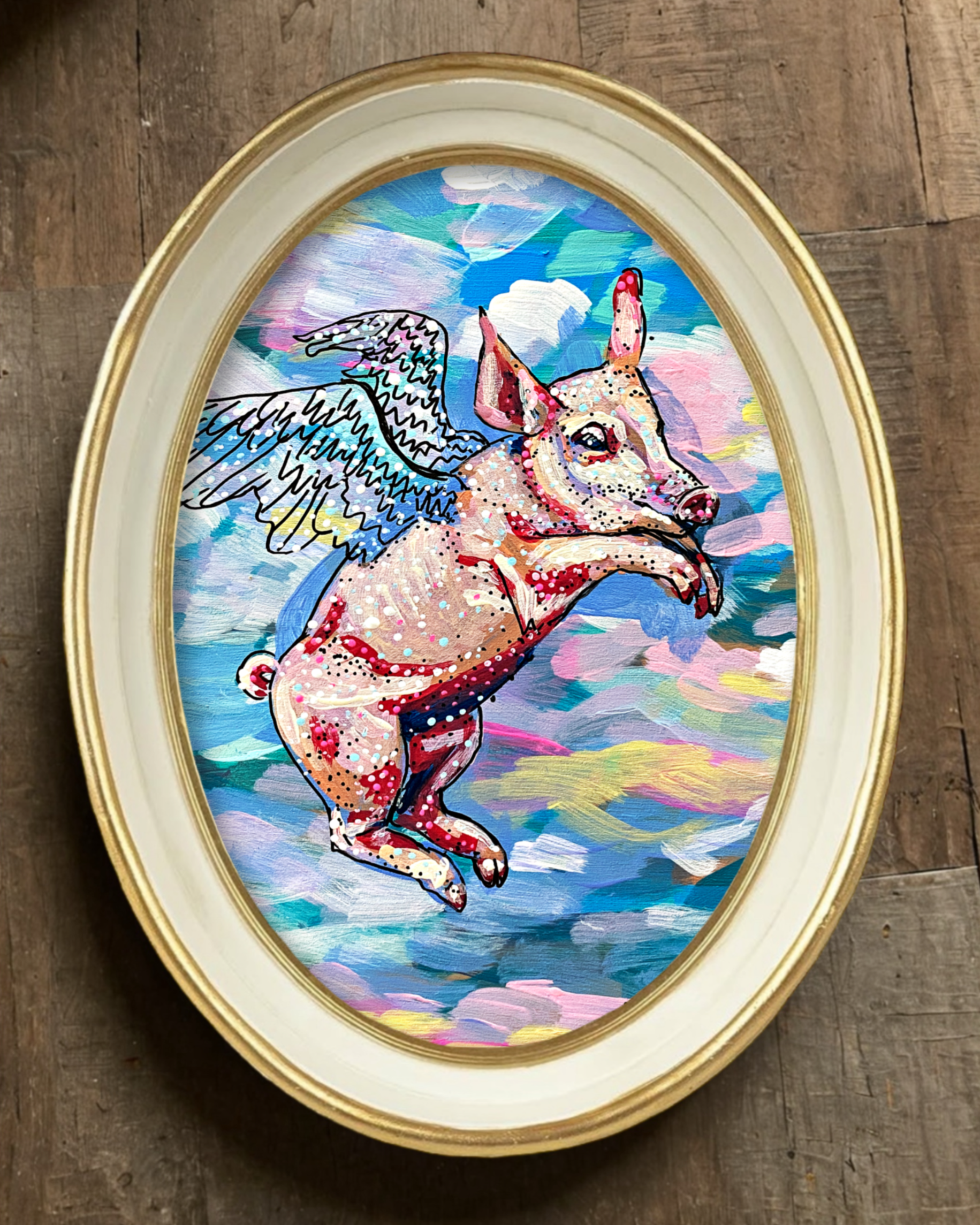 Pastel Flying Pig Trinket Tray