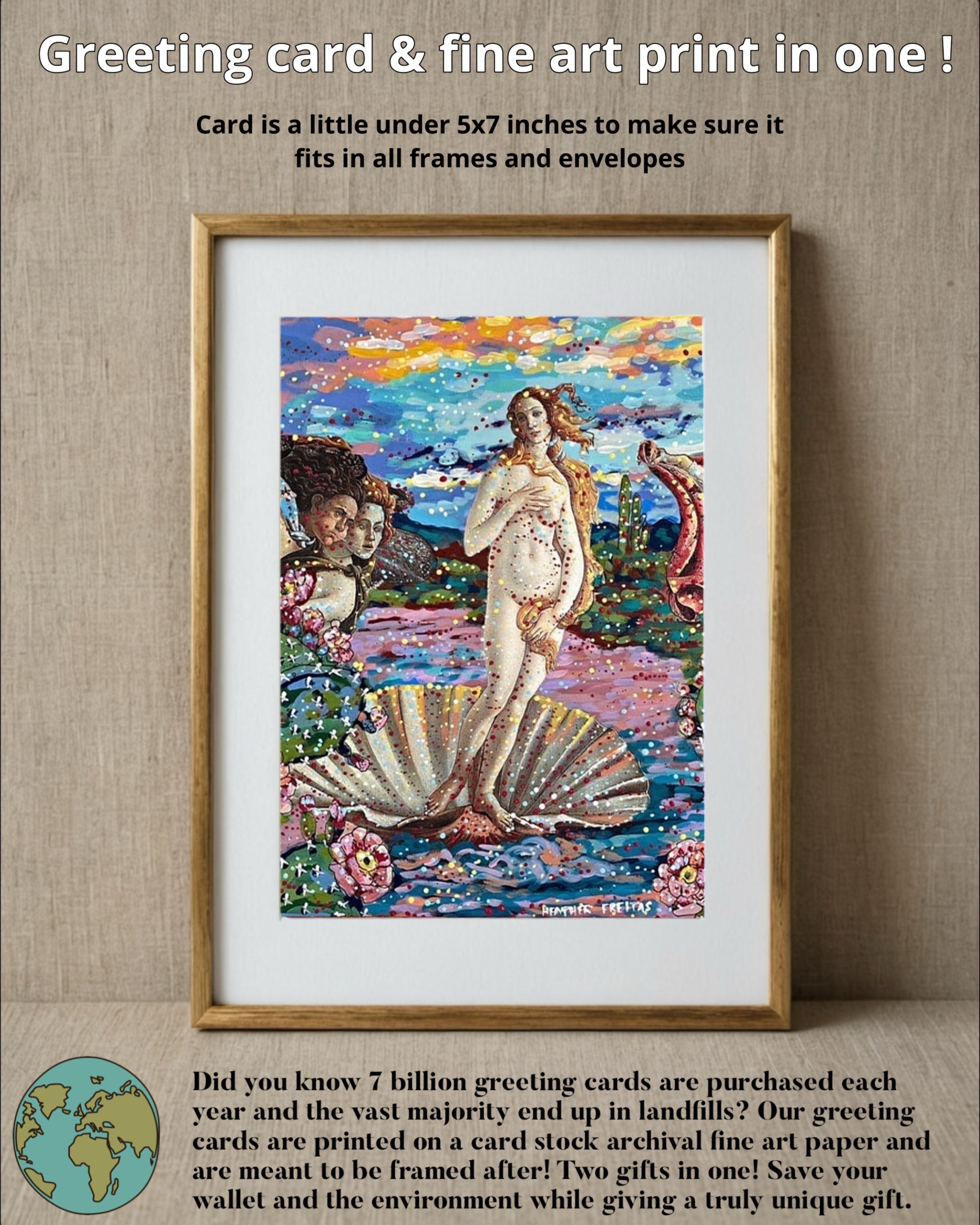 Desert Birth Of Venus - Greeting Card / Fine Art Print