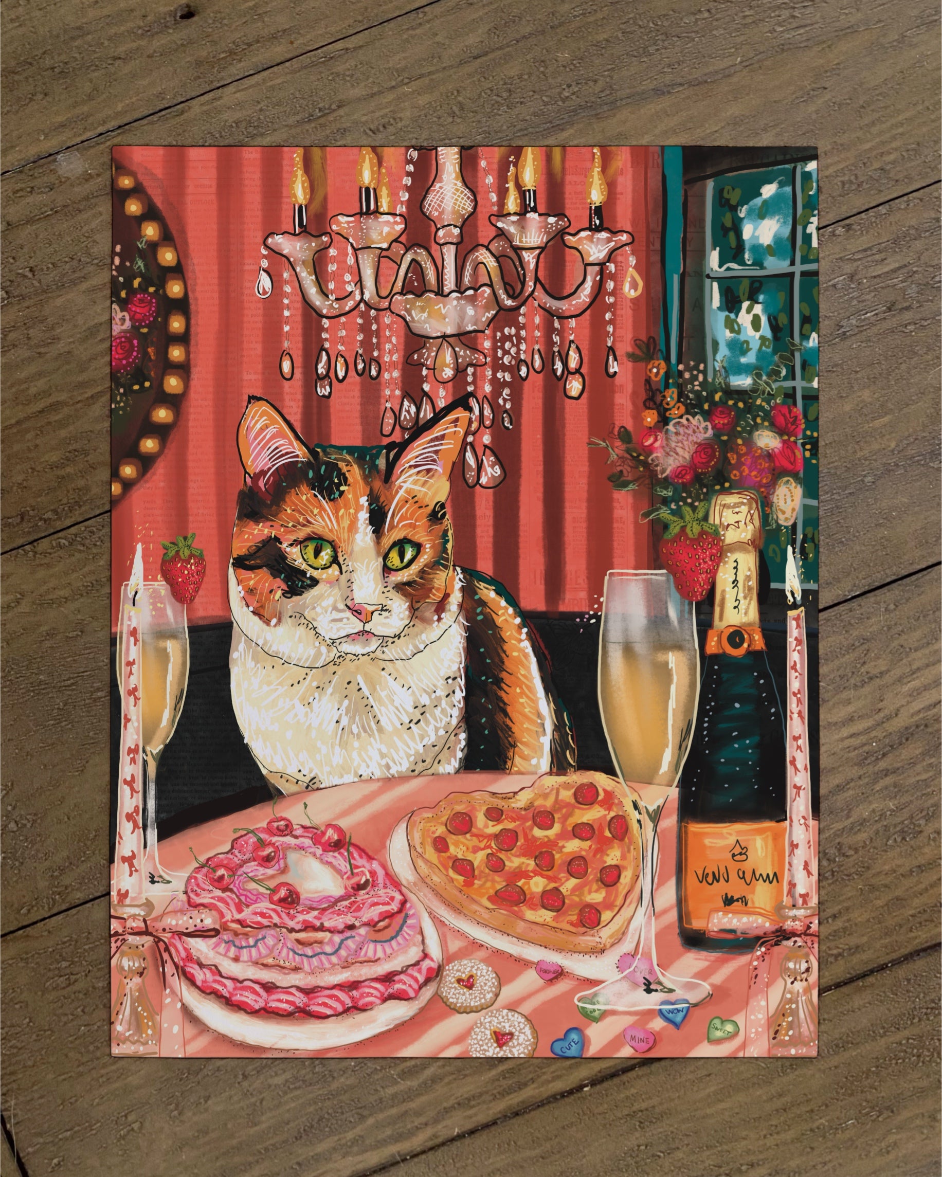 Build Your Own Fancy Feast Cat Art Print - Calico