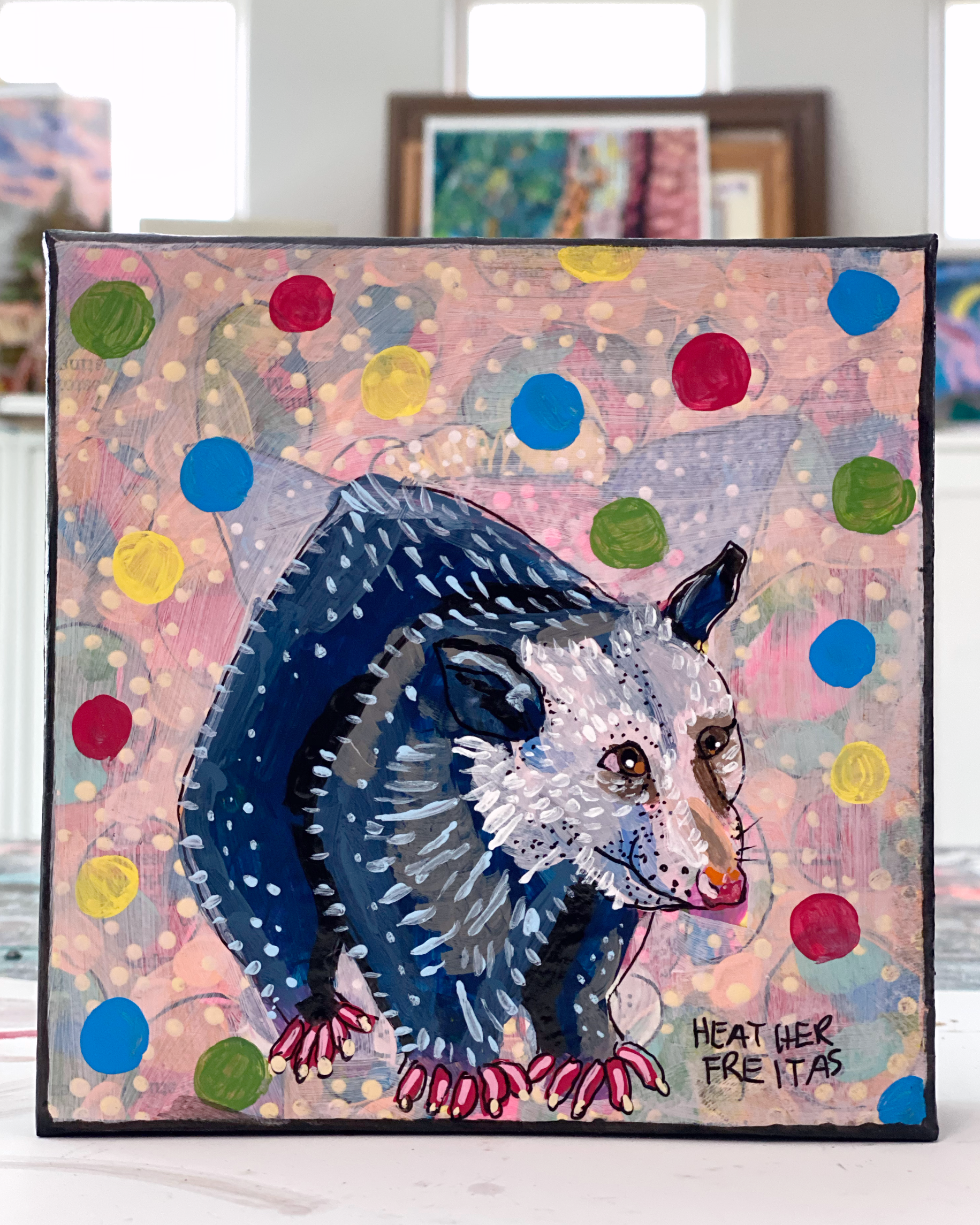 Polka Dot Opossum ( original painting )