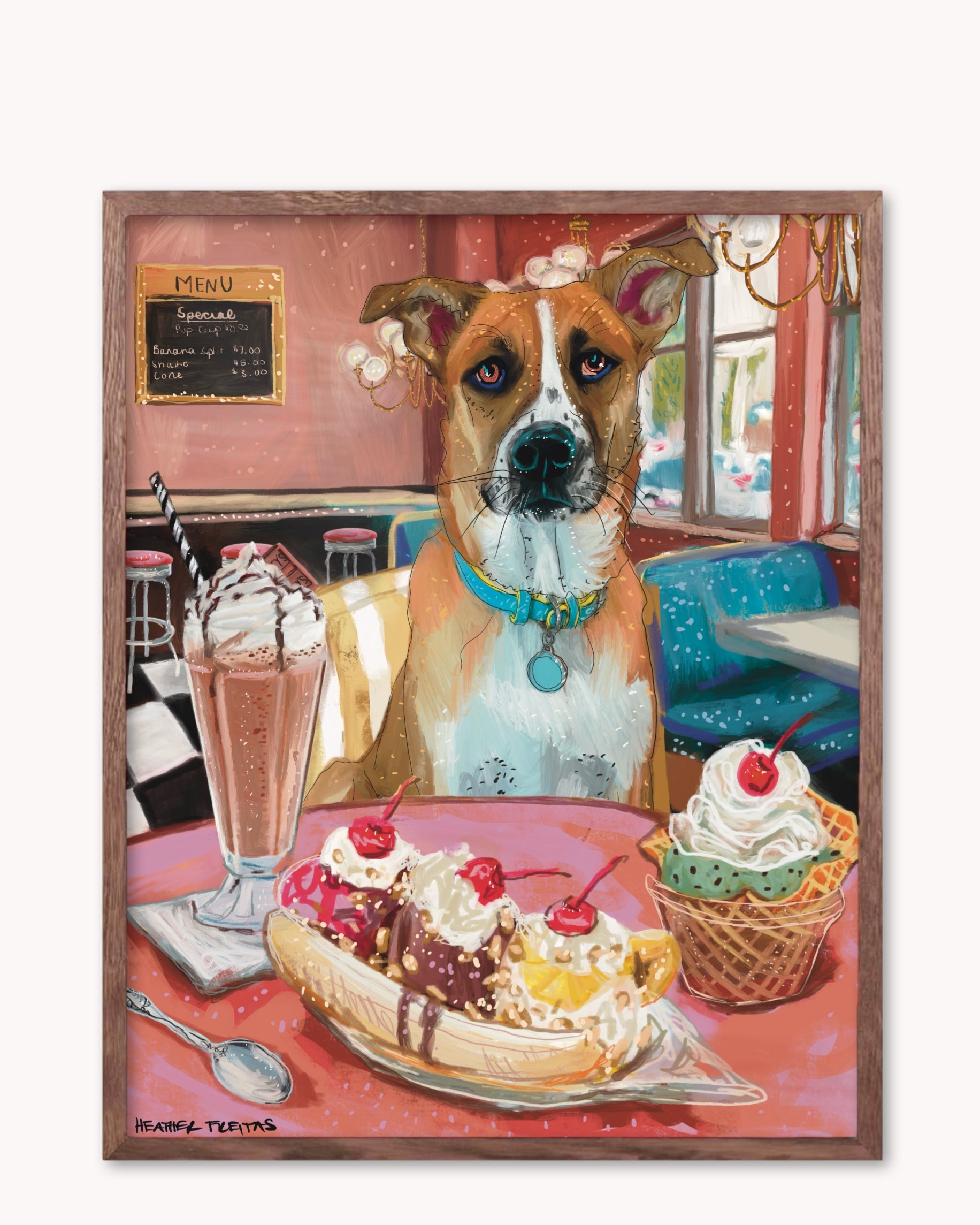 CUSTOM Mutt - Build Your Own Dining Dog Paper Print