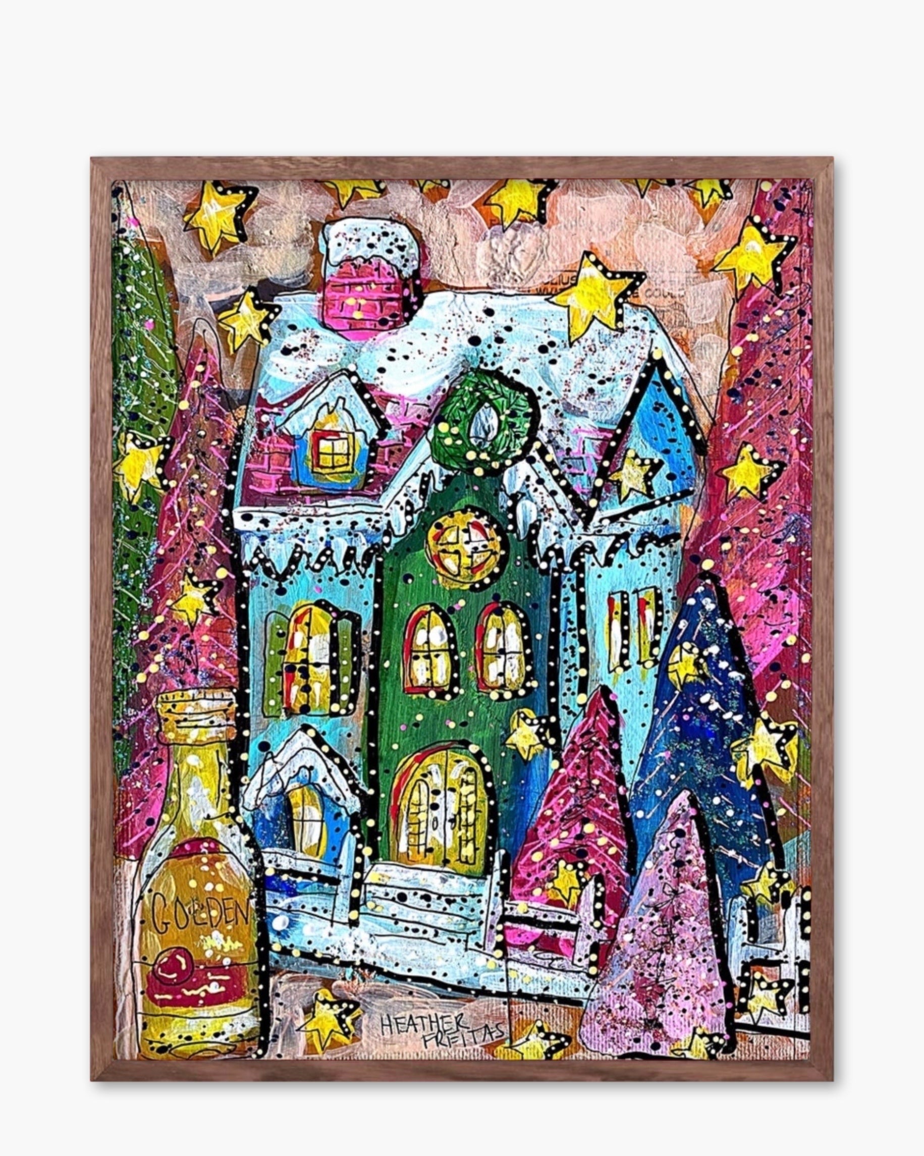 Golden Glitter Christmas - Limited Edition Signed Paper Print