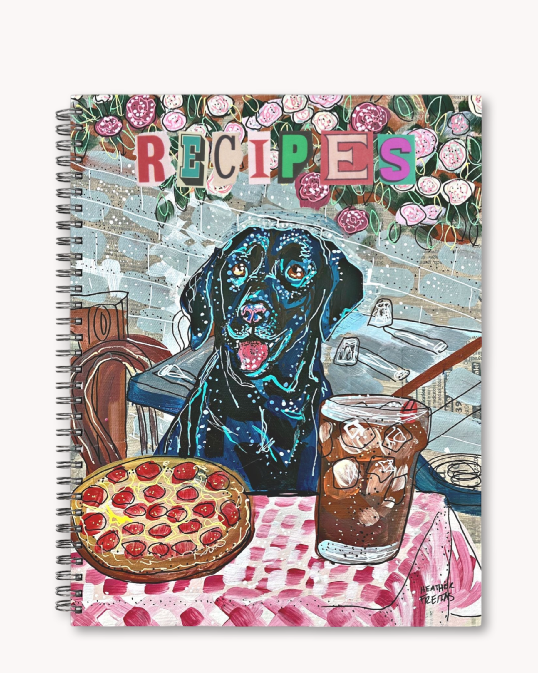 Black Labrador Dining Hardcover Recipe Journal 8.5 x 11