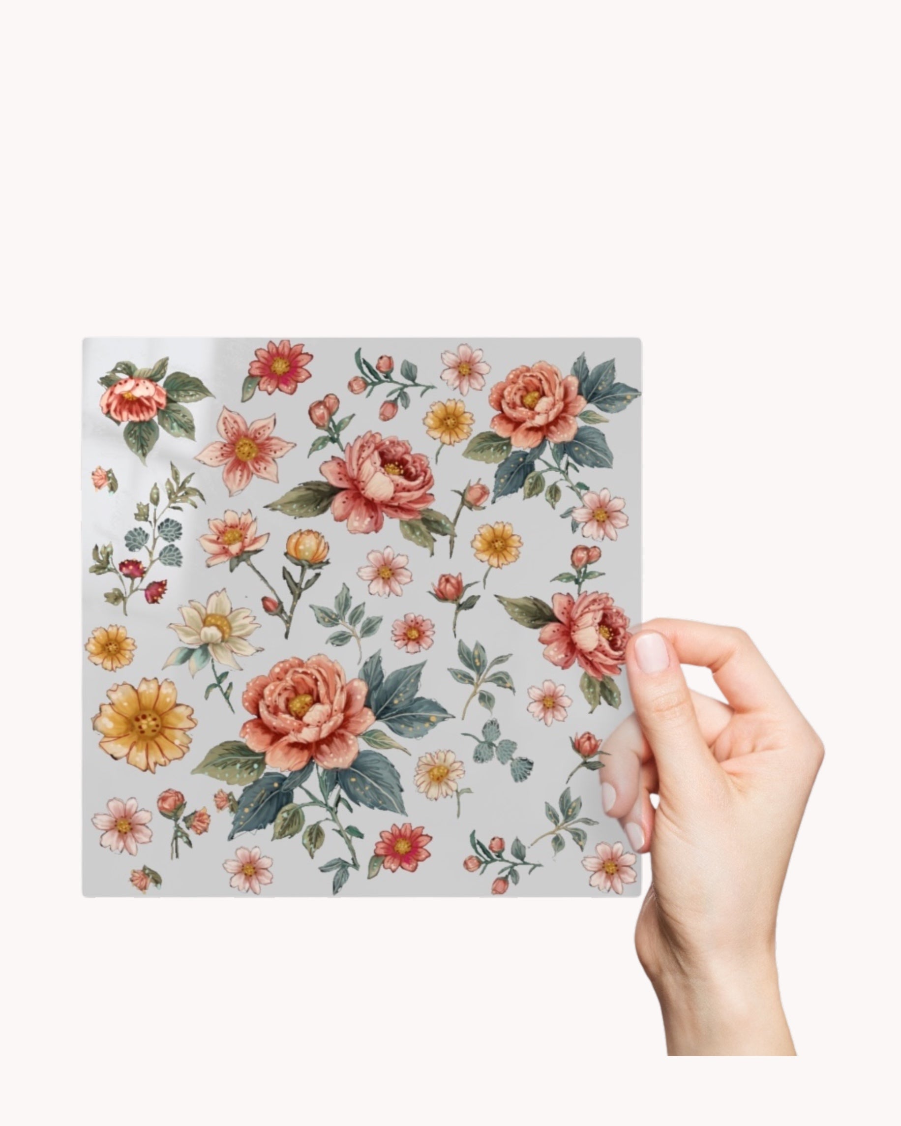 Vintage Floral Permanent Stickers