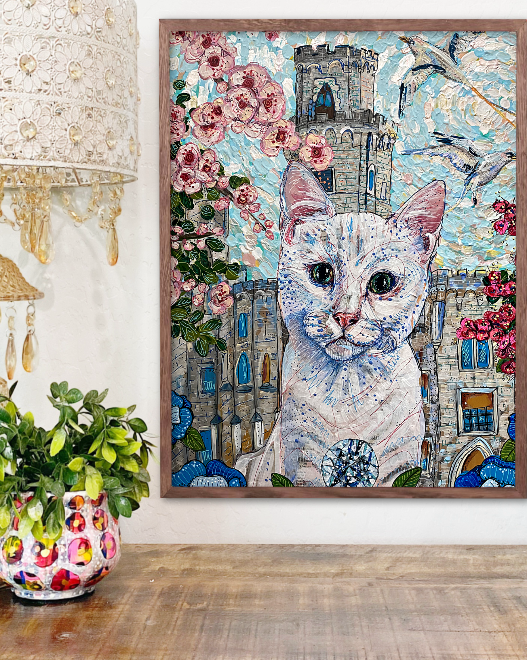 Blossom Castle Cat - Limited Edition Print