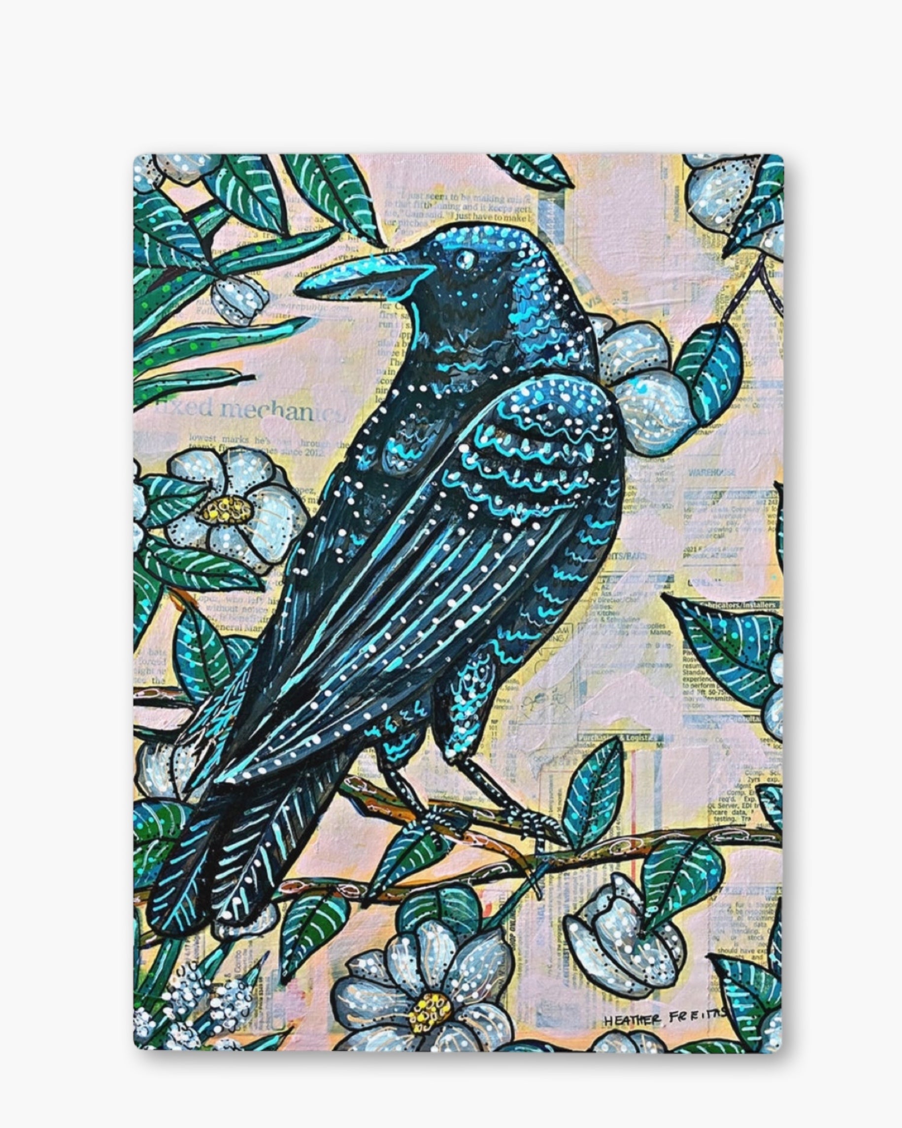 Vintage Crow Glass Chopping Board