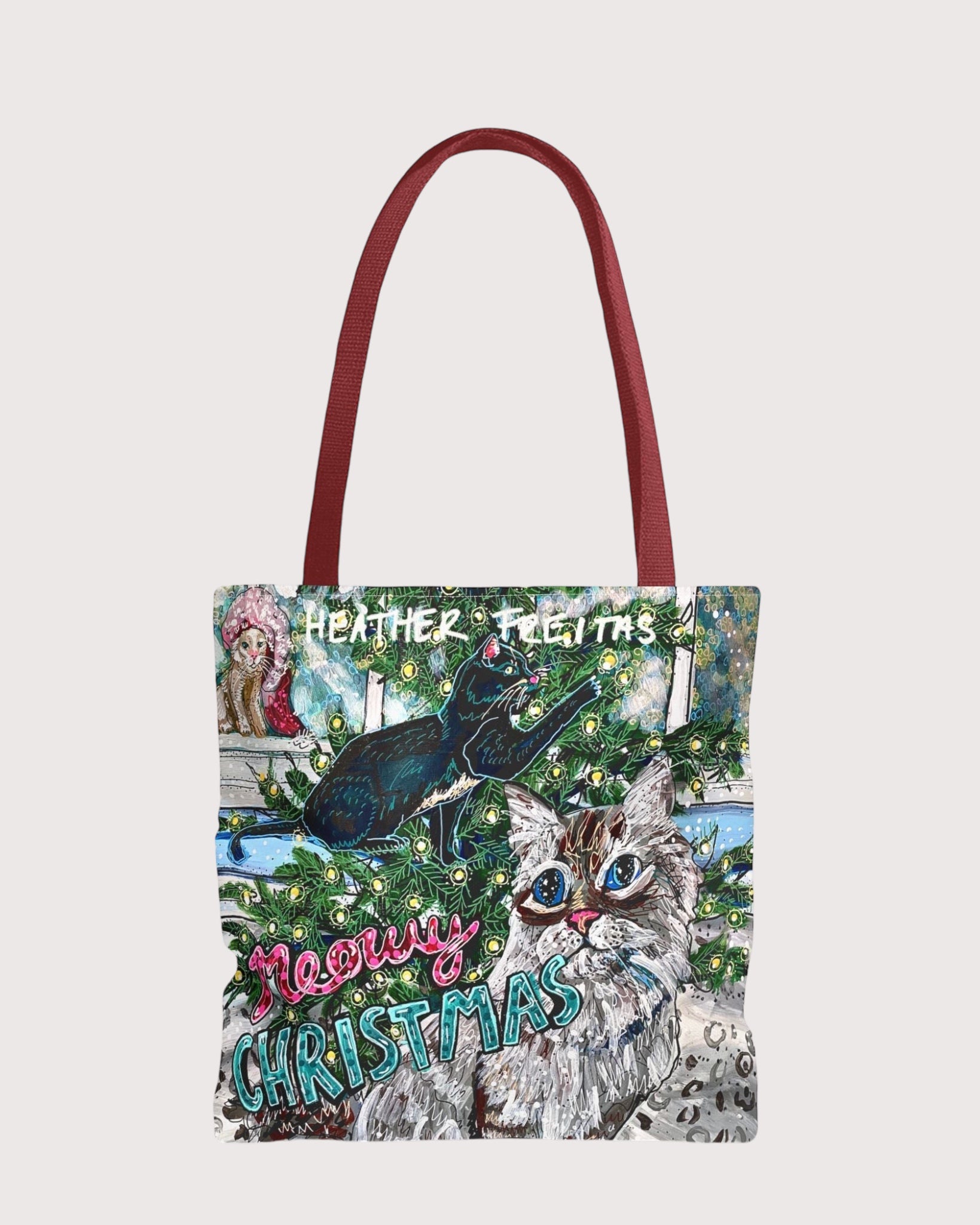 Meowy Christmas Tote Bag