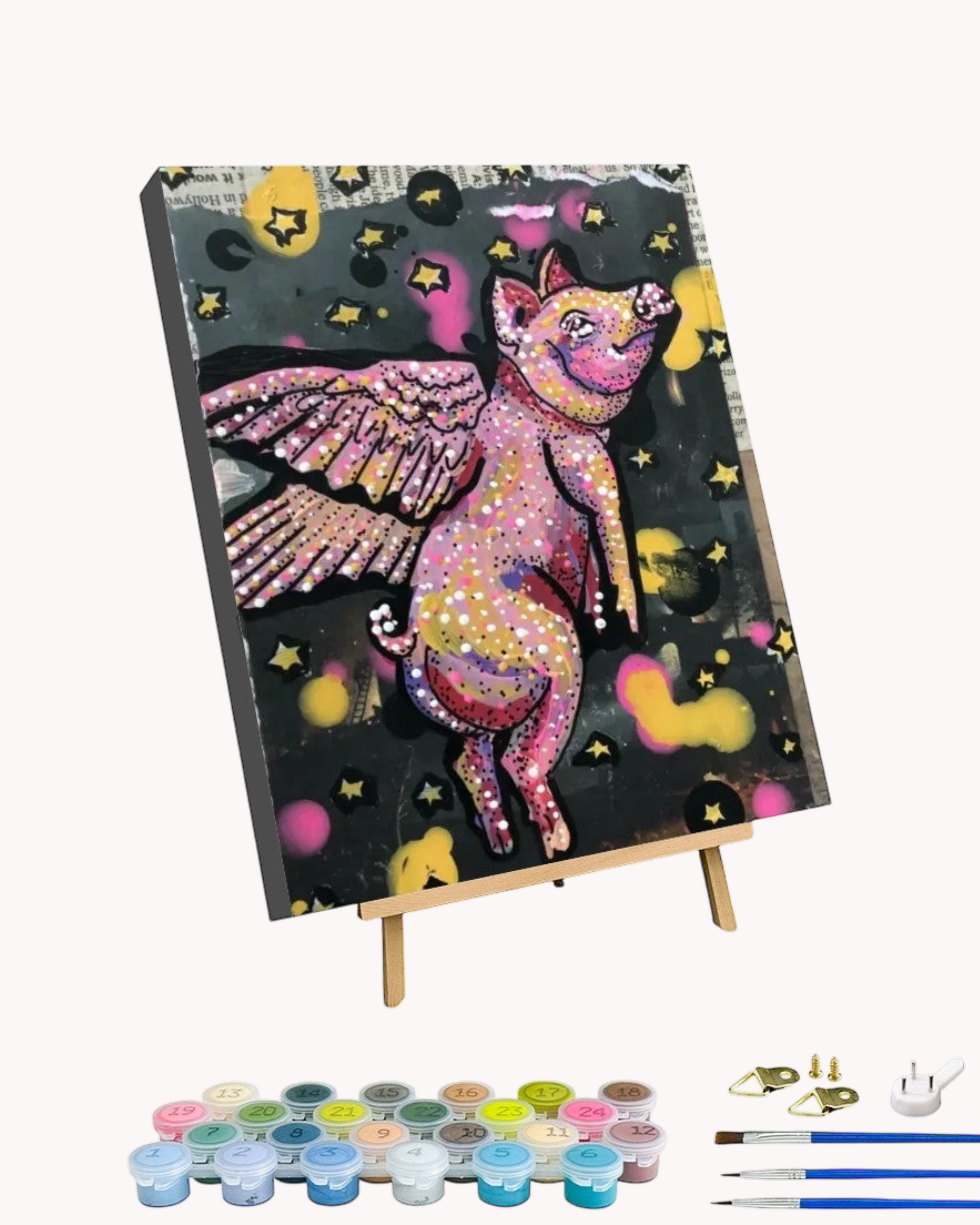 Flying Pig - Paint by Numbers Kit for Adults with Stand