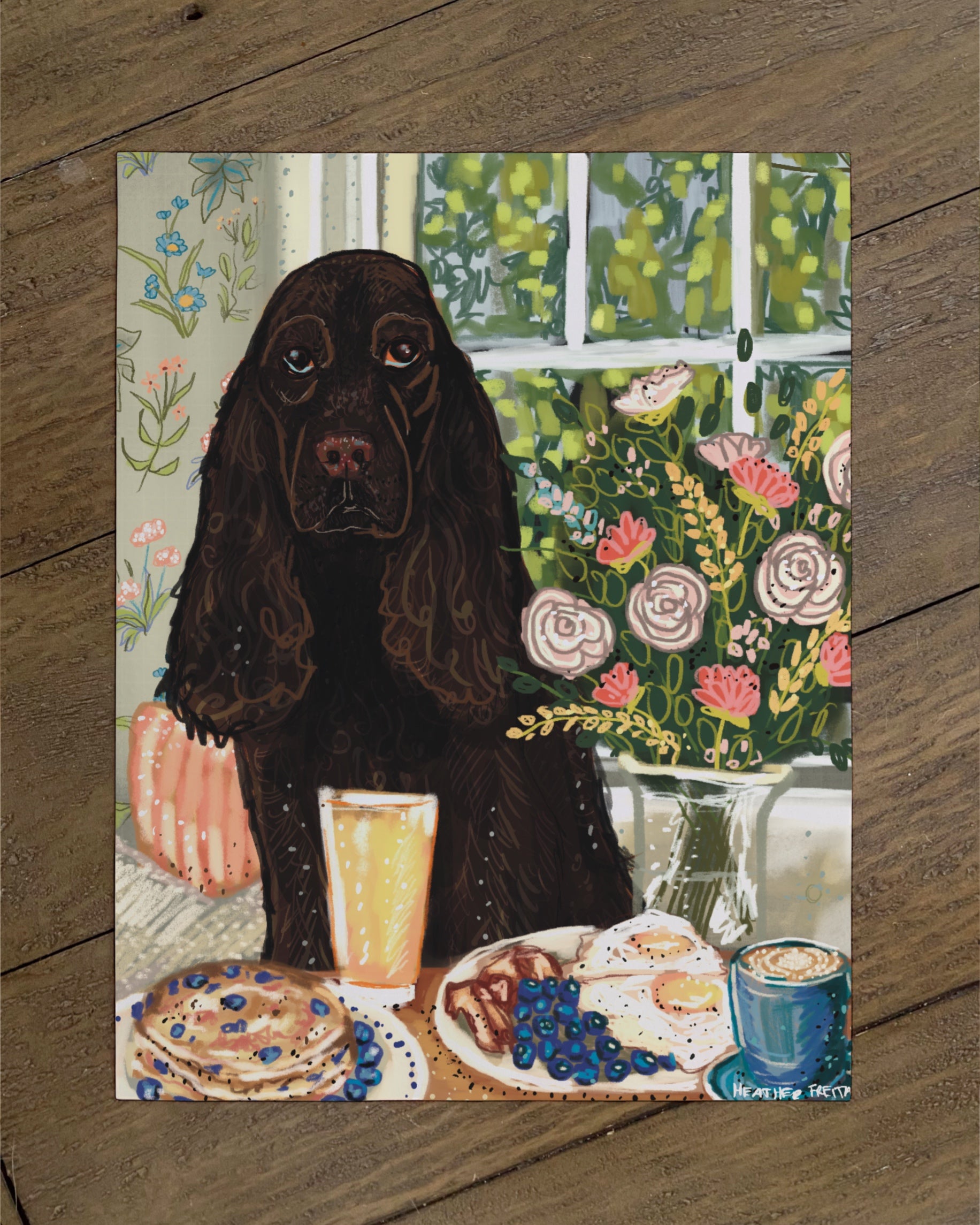 Build Your Own Dining Dog Art Print - Cocker Spaniel