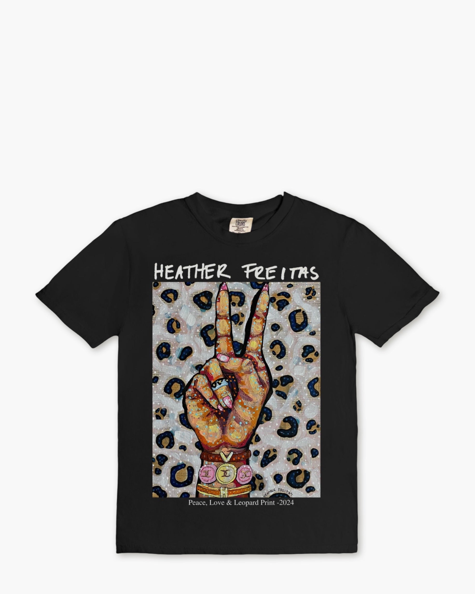 Peace, Love & Leopard Print Tee