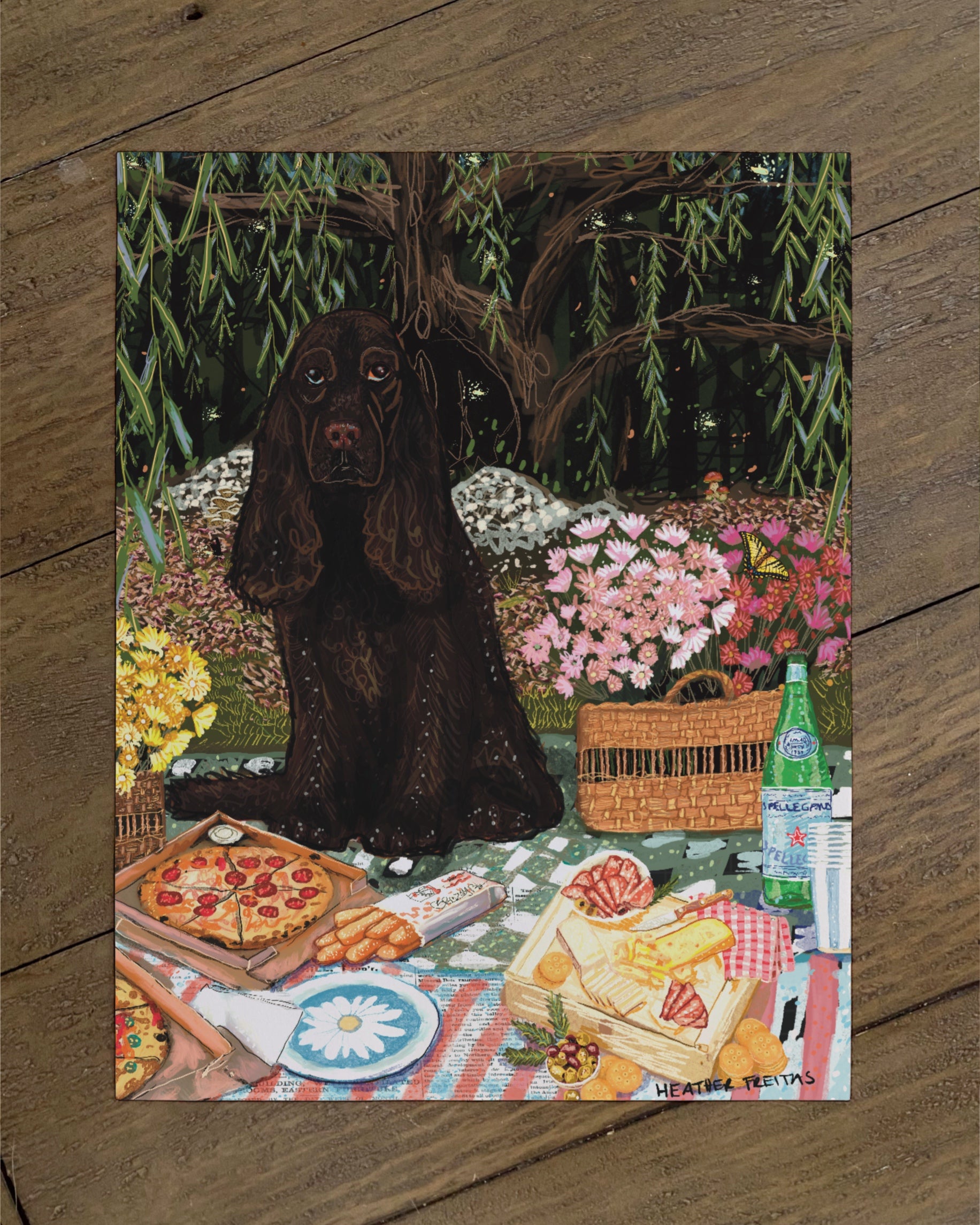 Build Your Own Dining Dog Art Print - Cocker Spaniel