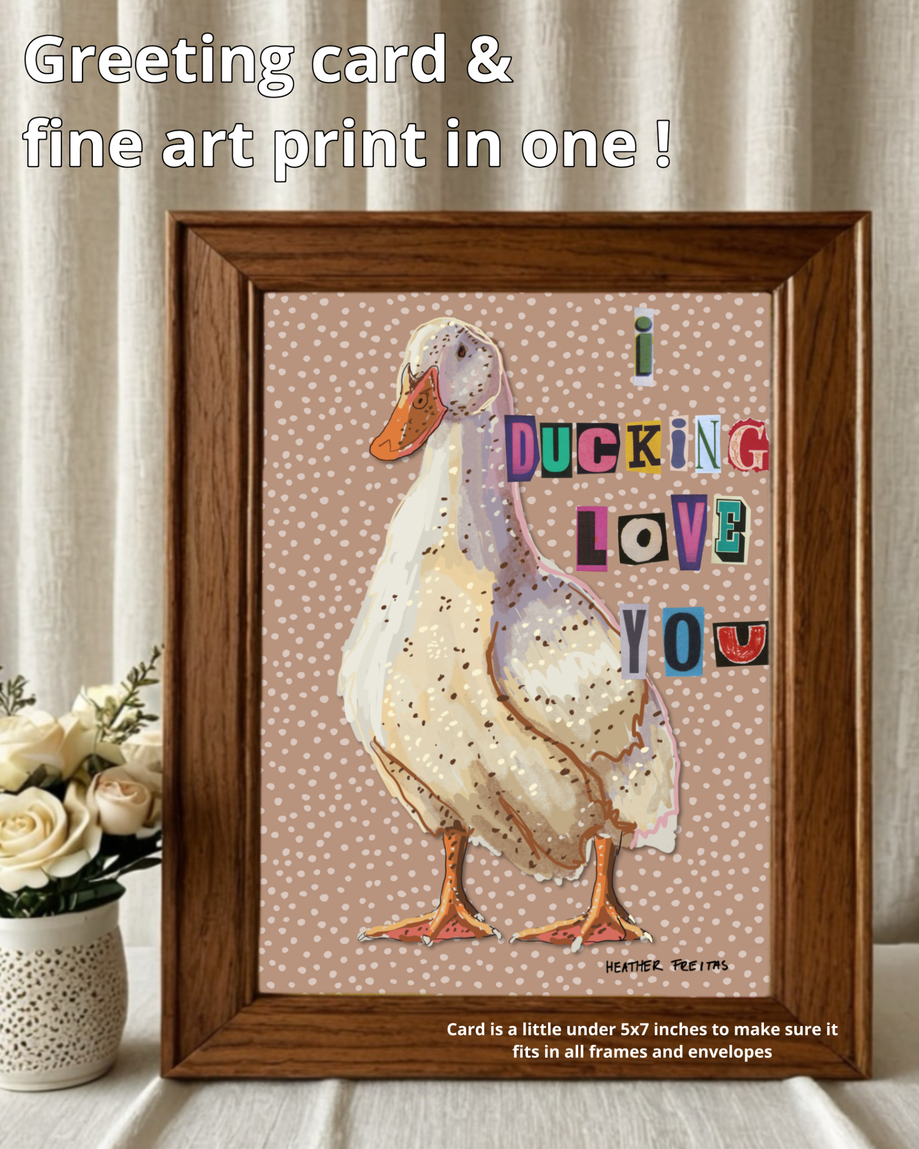 I Ducking Love You Greeting Card / Fine Art Print