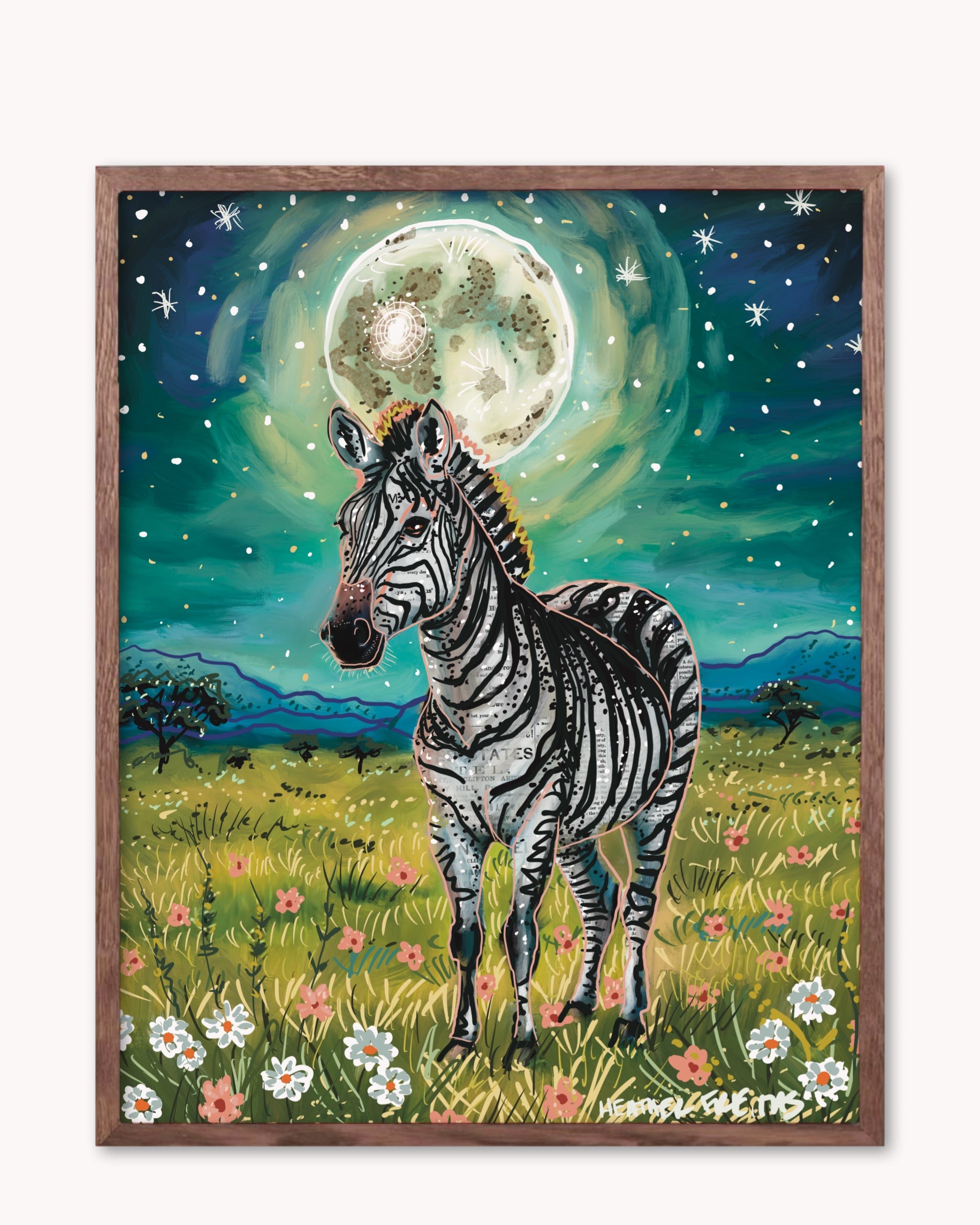 Floral Zebra - Limited Edition Print