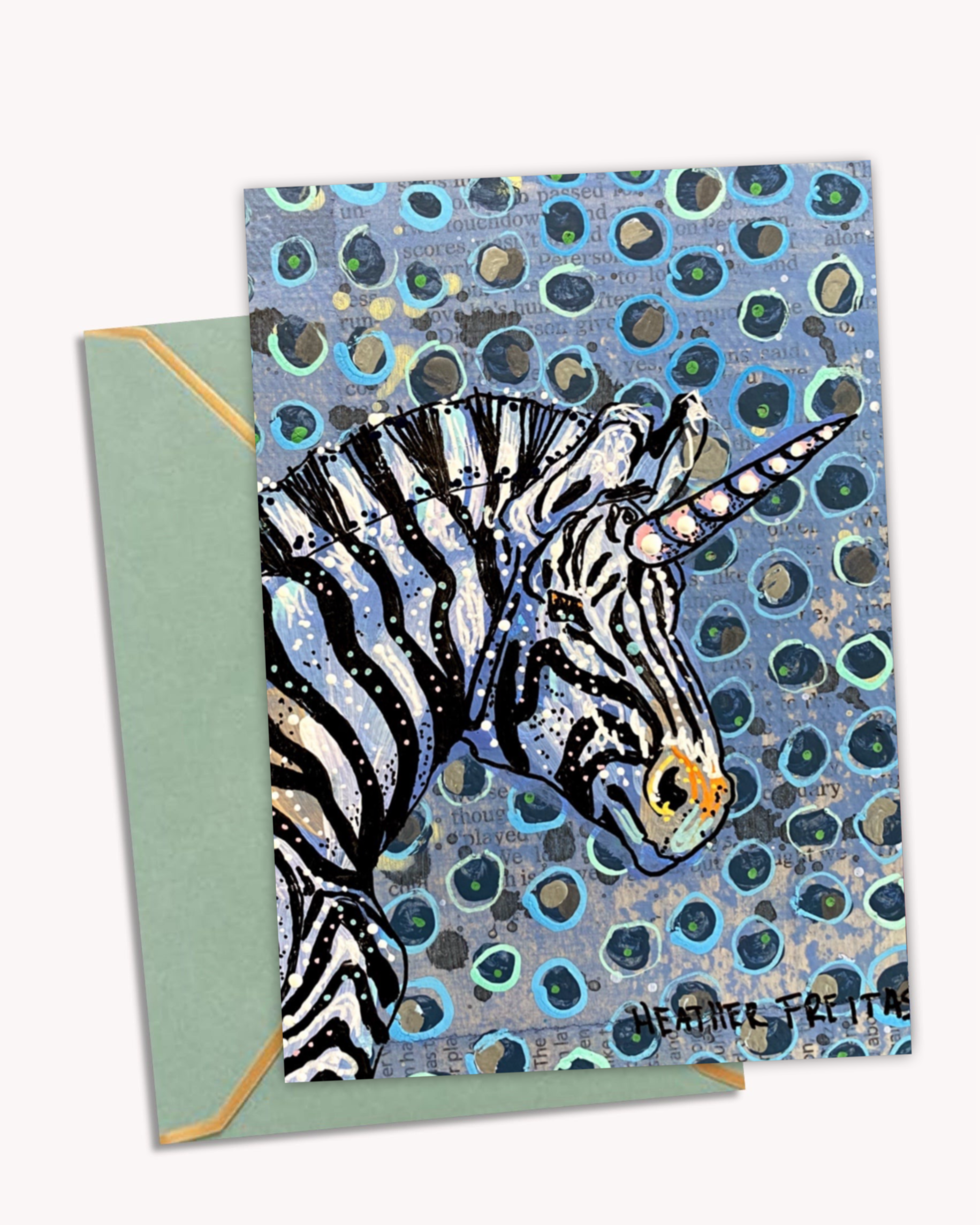 Zebra Unicorn - Greeting Card / Fine Art Print