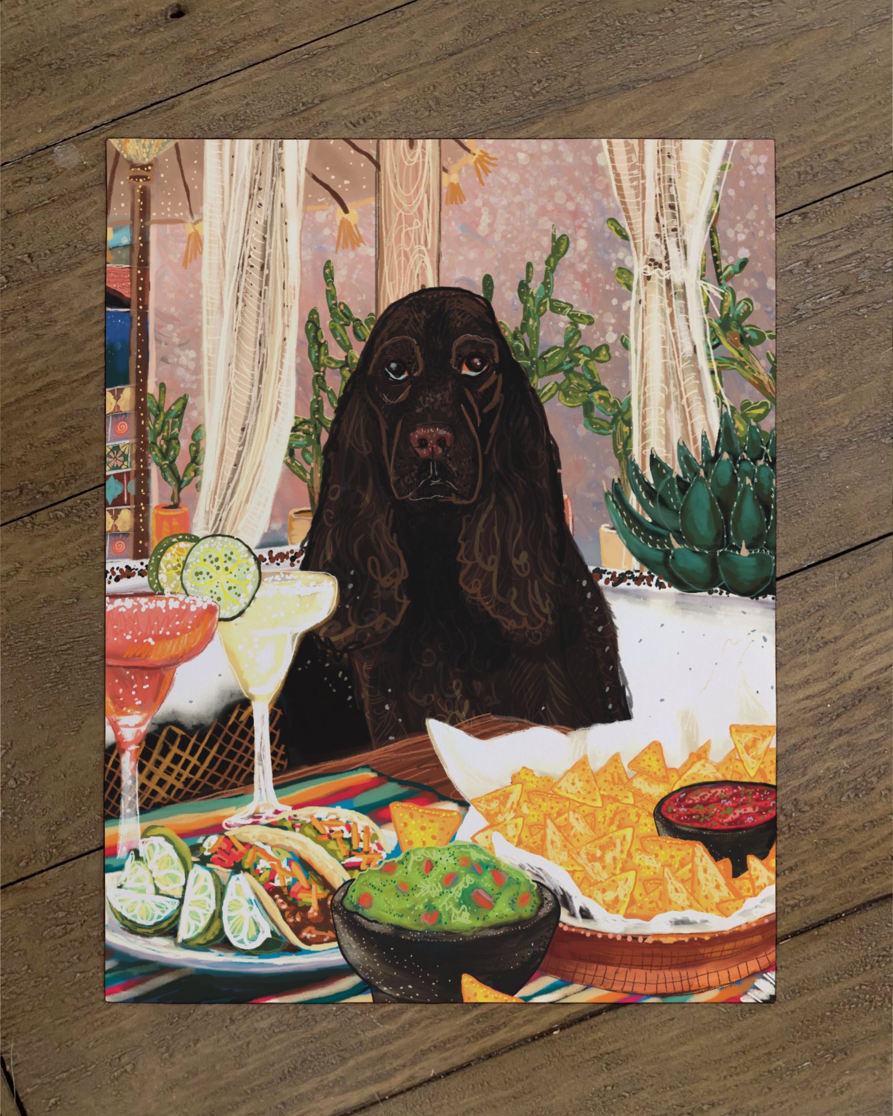 Build Your Own Dining Dog Art Print - Cocker Spaniel