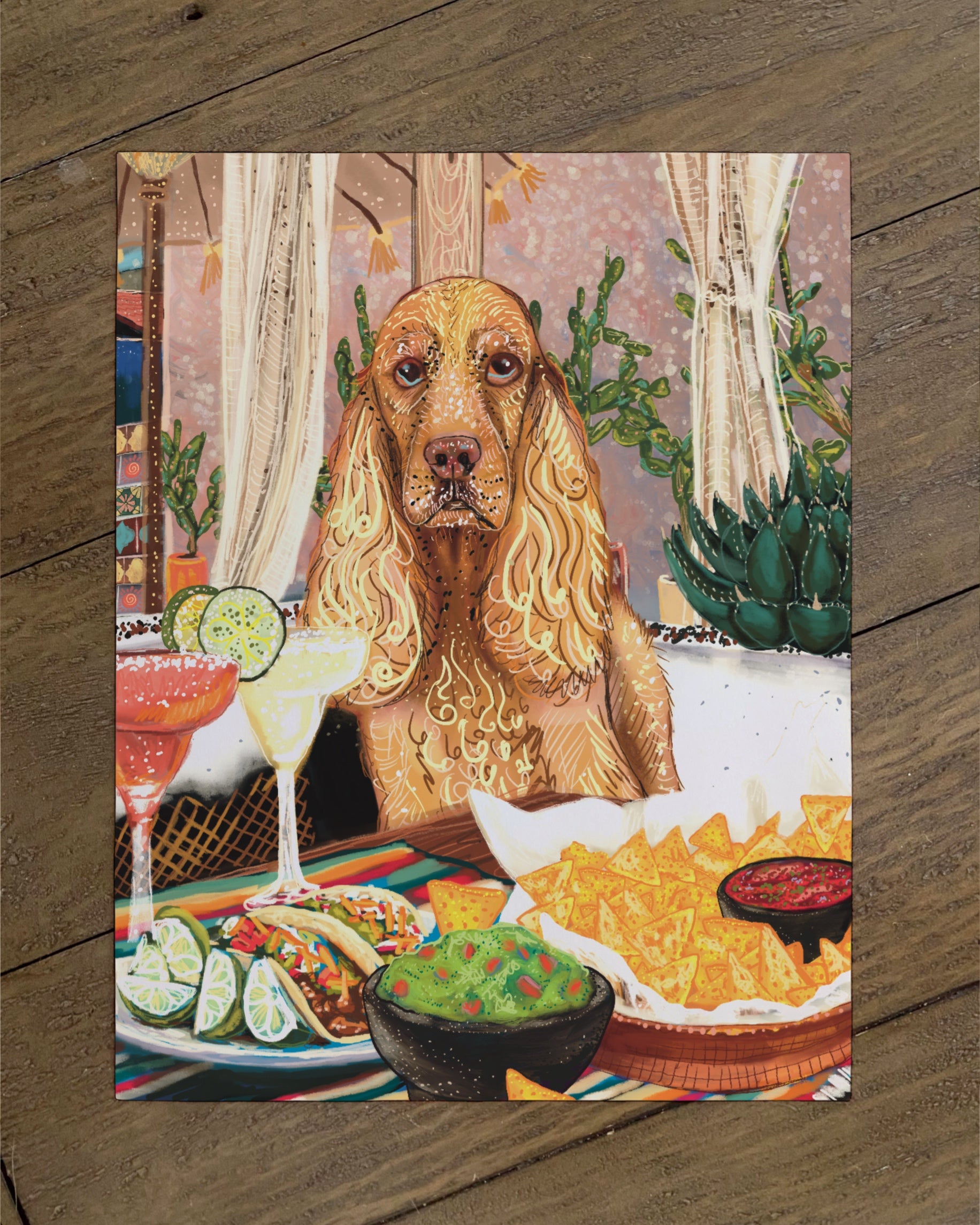 Build Your Own Dining Dog Art Print - Cocker Spaniel