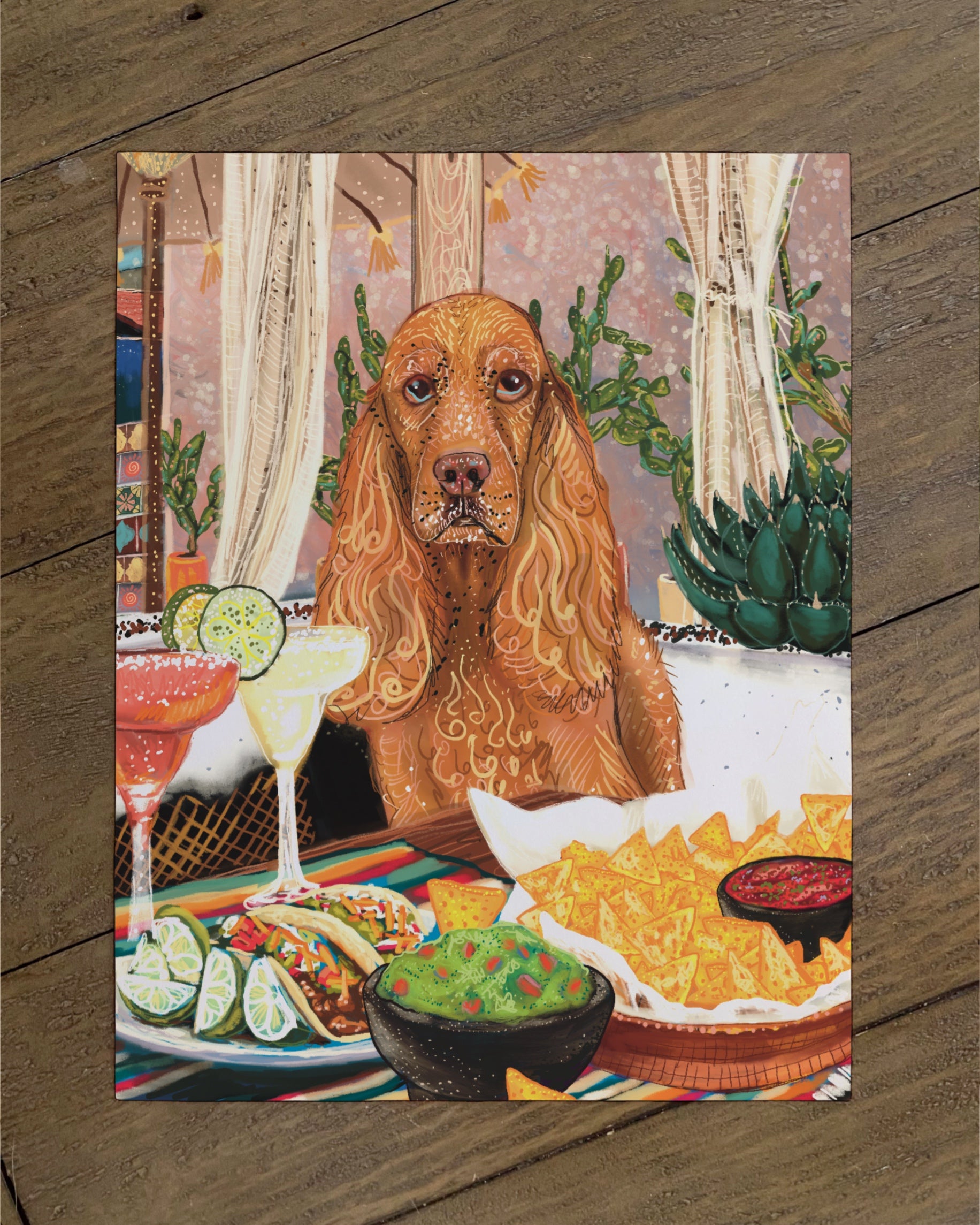 Build Your Own Dining Dog Art Print - Cocker Spaniel