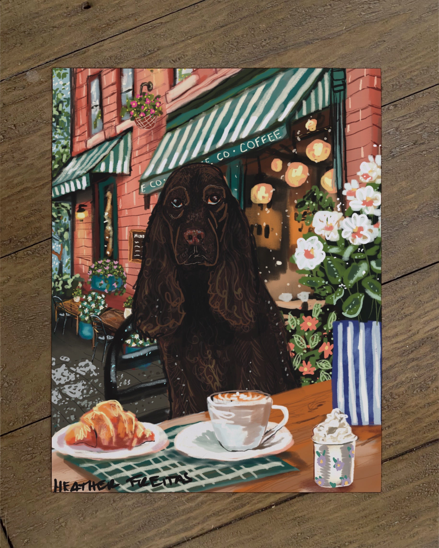 Build Your Own Dining Dog Art Print - Cocker Spaniel